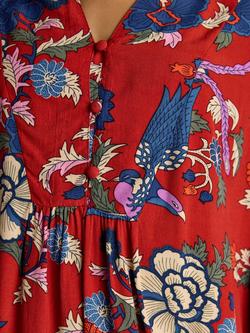 Joules Floral Long Sleeve Shirt, Red/Multi - view 2, Red/Multi