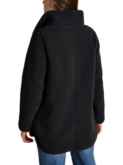 Joules Longline Fleece Jacket, Black - view 2, Black