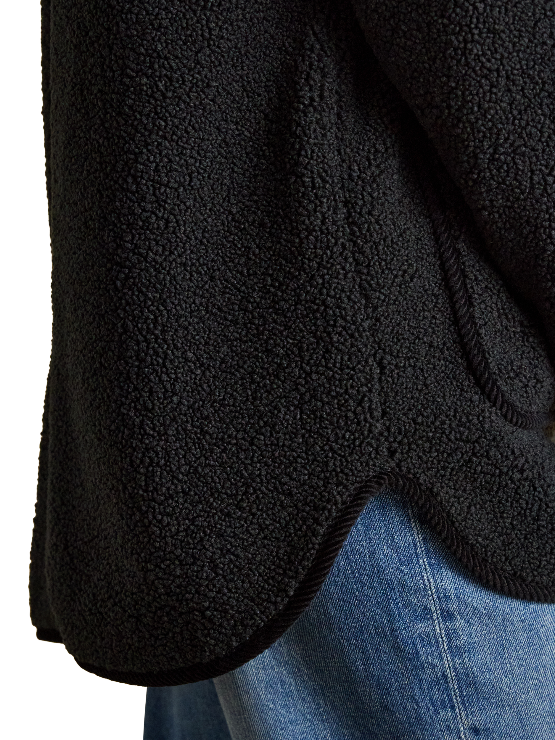 Product image 5 of 7, which shows Joules Longline Fleece Jacket, Black, 6