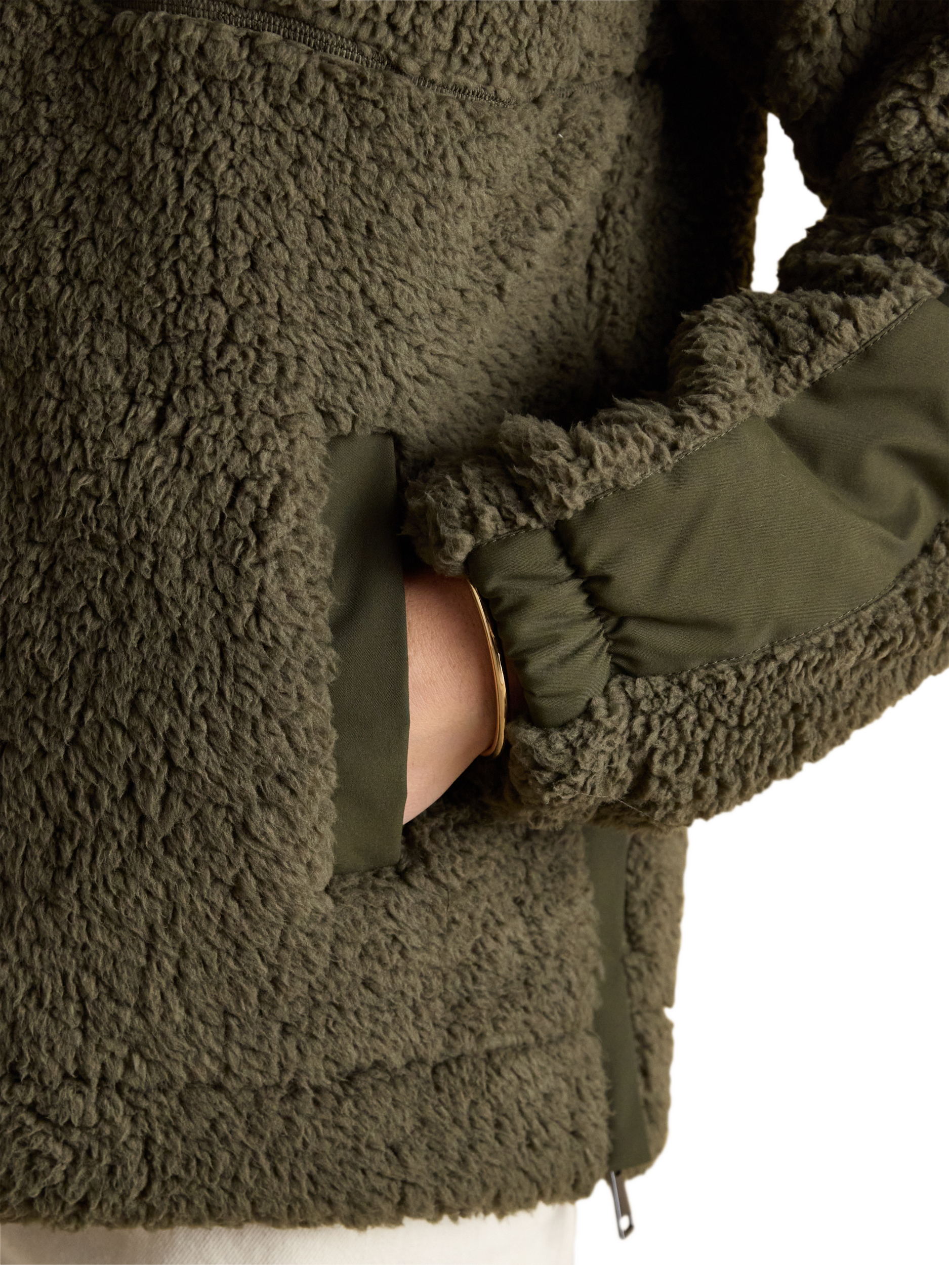 Product image 5 of 8, which shows Joules Half Zip Fleece Top, Khaki, 6