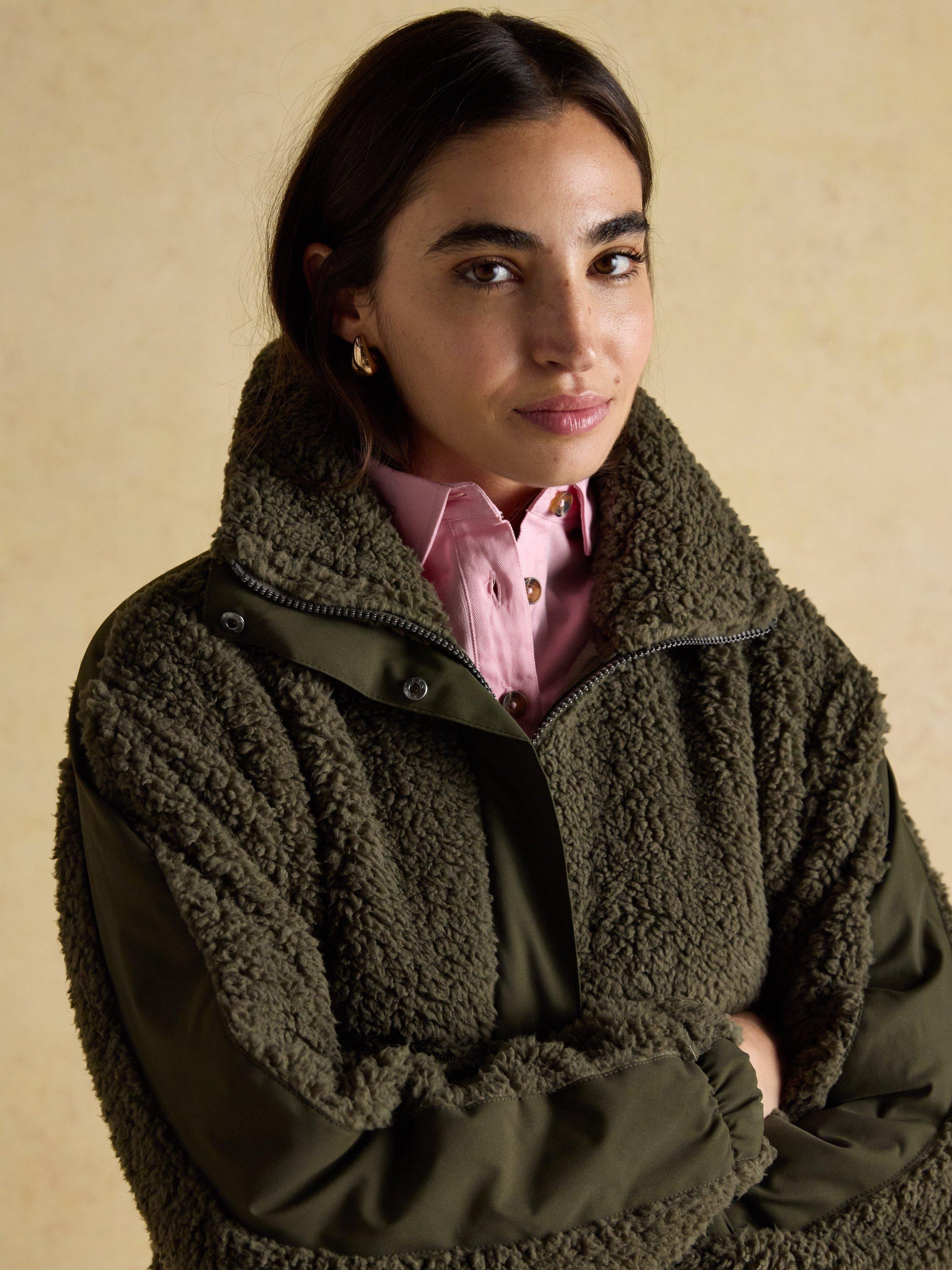 Product image 6 of 8, which shows Joules Half Zip Fleece Top, Khaki, 6