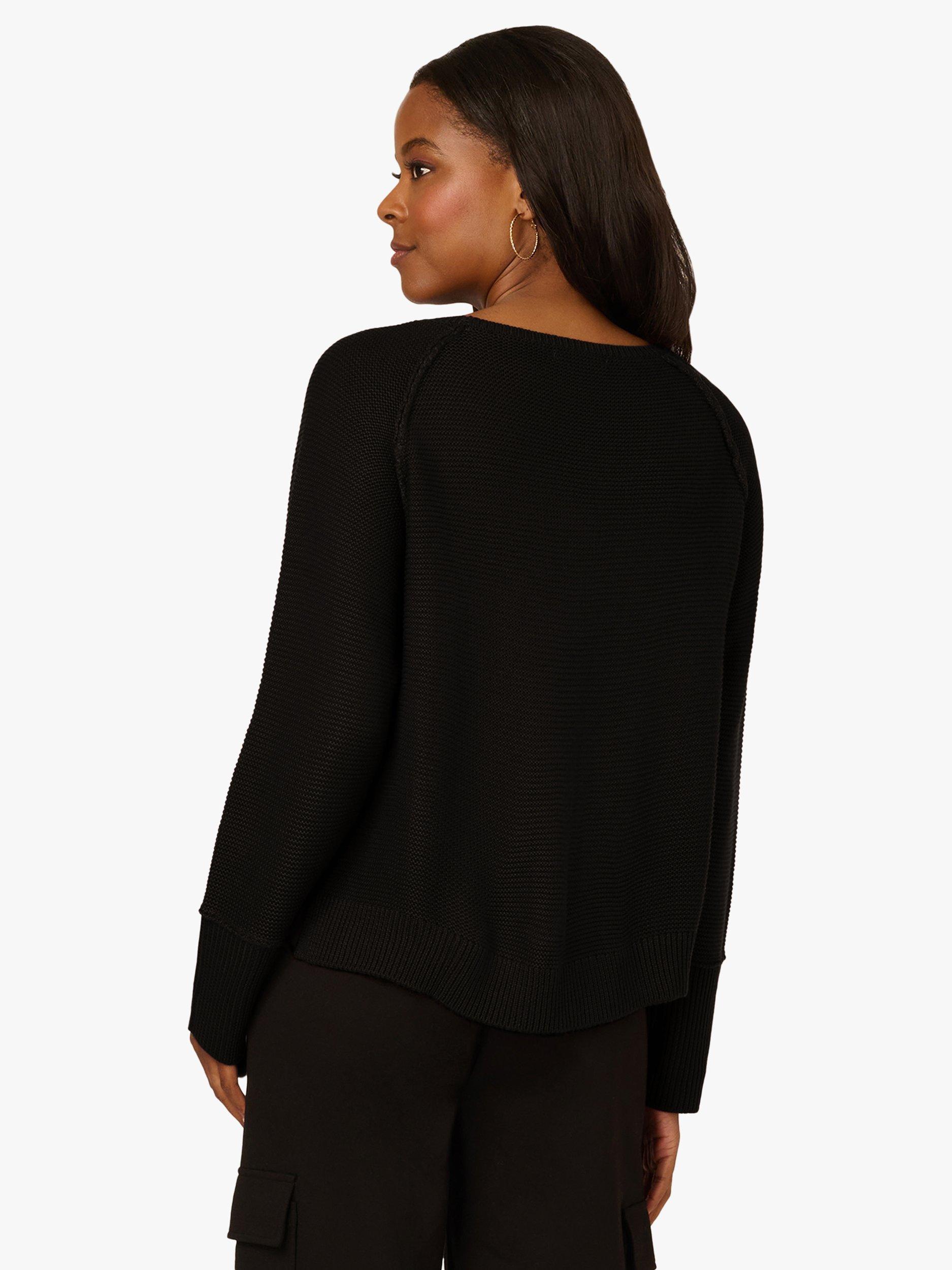 Product image 2 of 7, which shows Adrianna Papell Boat Neck Jumper, Black, L
