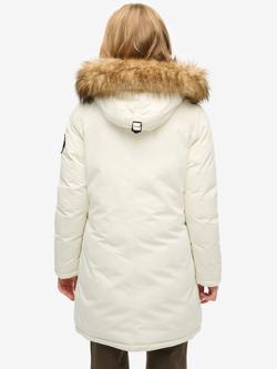 Superdry Everest Faux Fur Parka Coat, Off White - view 2, Off White