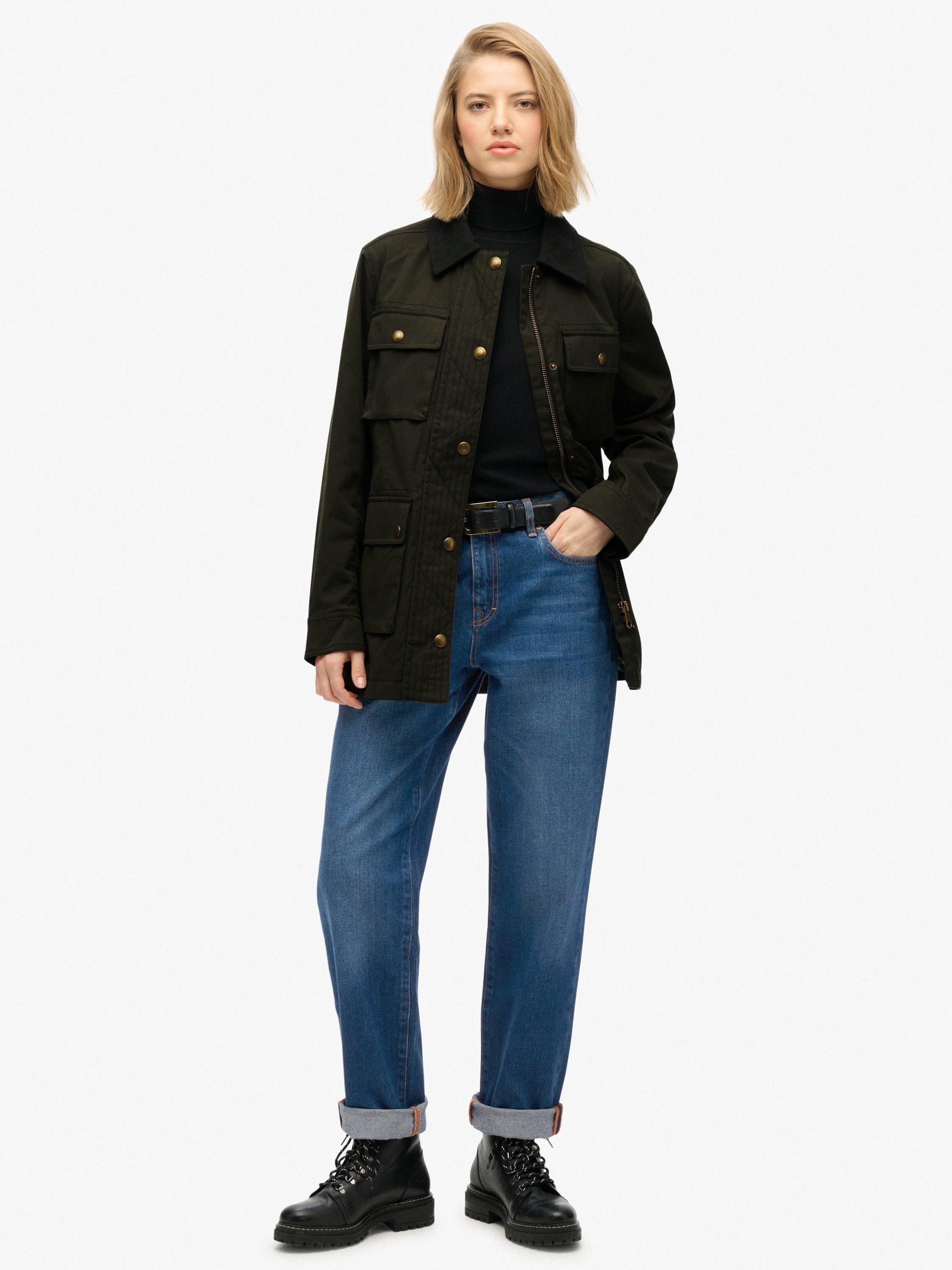 Product image 3 of 7, which shows Superdry Slim Fit Wax Jacket, Olive Green, 8