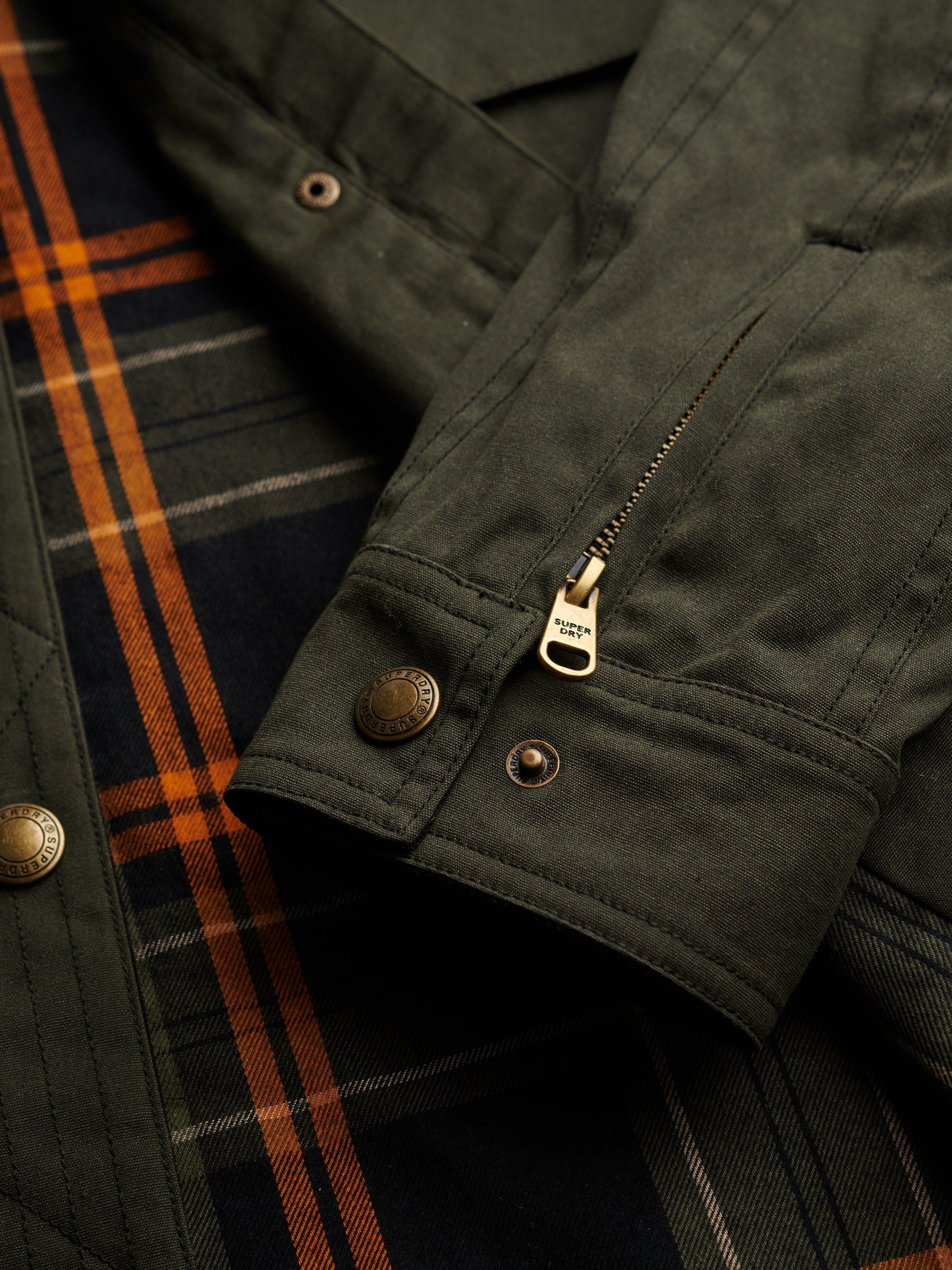 Product image 7 of 7, which shows Superdry Slim Fit Wax Jacket, Olive Green, 8