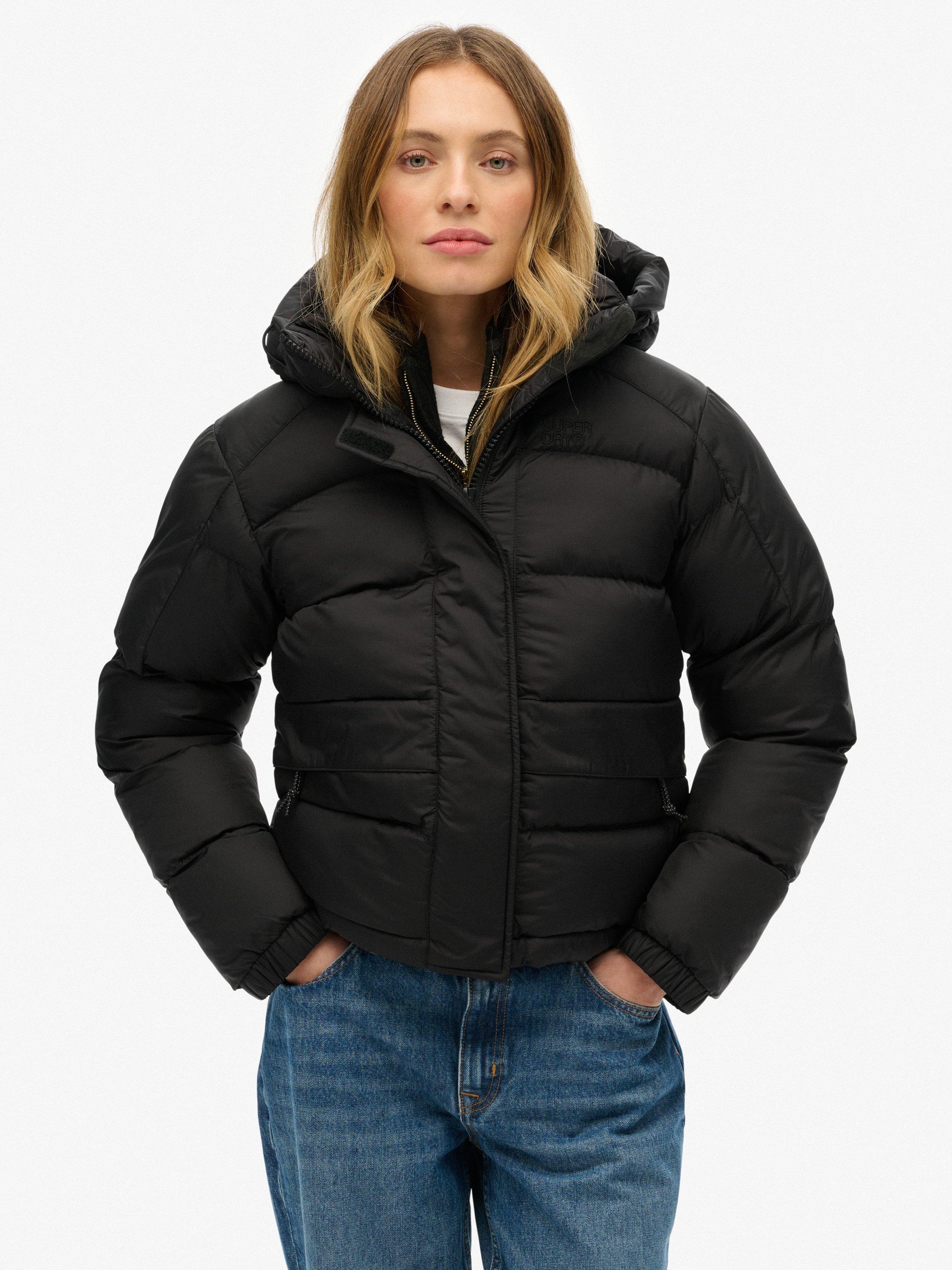Product image 4 of 7, which shows Superdry Hooded 5 Baffle Puffer Jacket, Black, 12