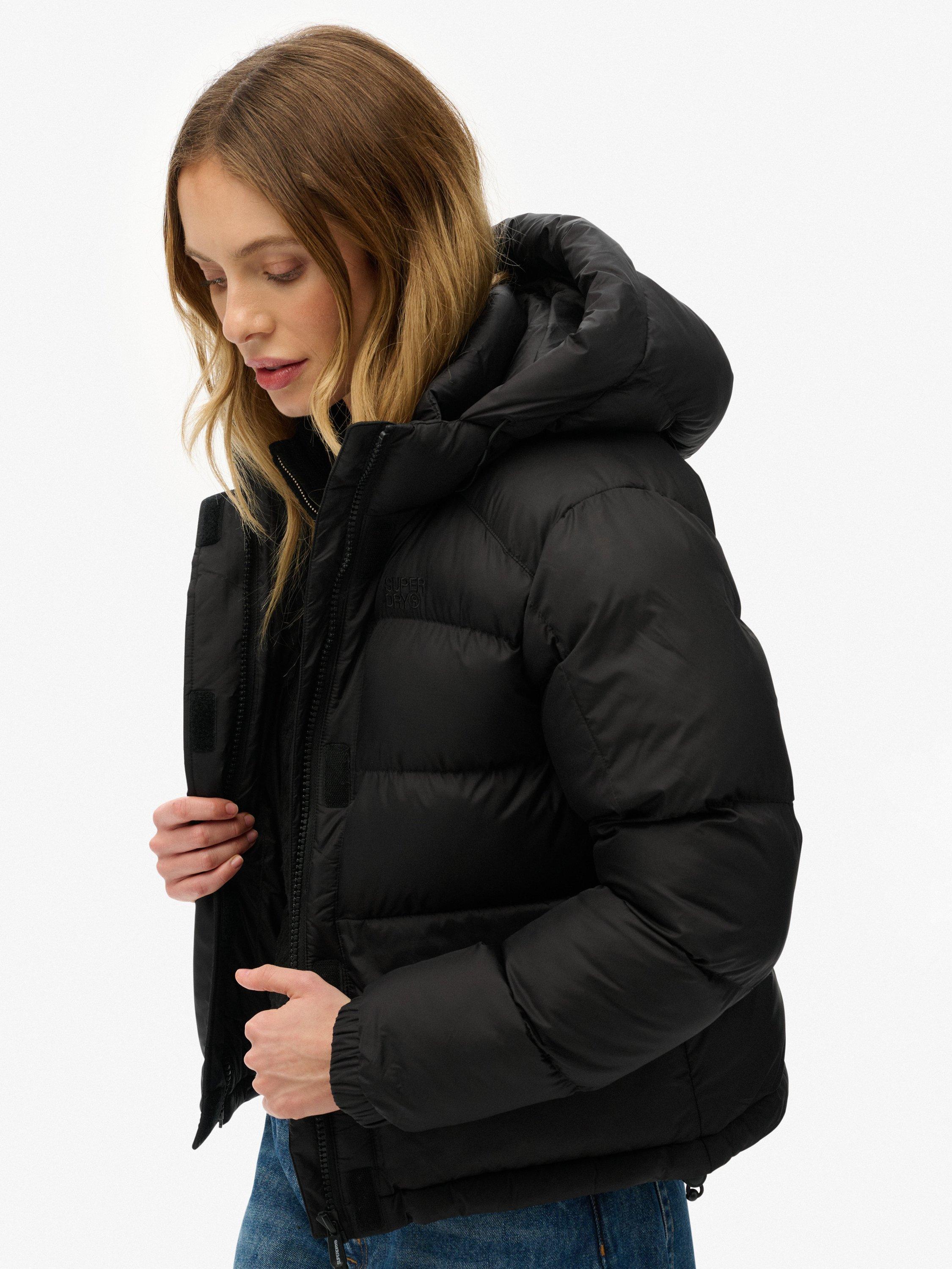 Product image 5 of 7, which shows Superdry Hooded 5 Baffle Puffer Jacket, Black, 12