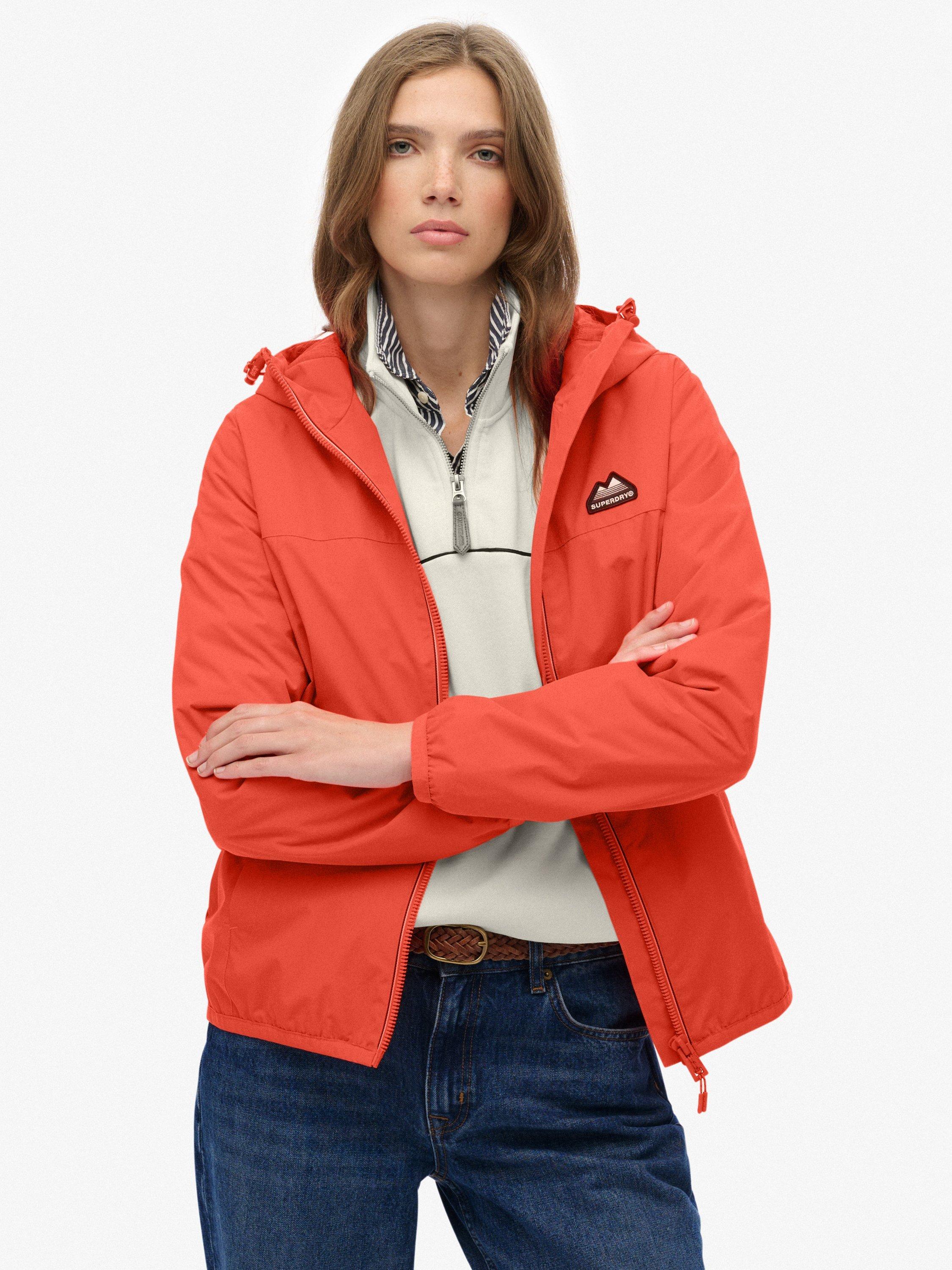 Product image 1 of 6, which shows Superdry Essential Tri Windbreaker Jacket, Hot Coral, 16
