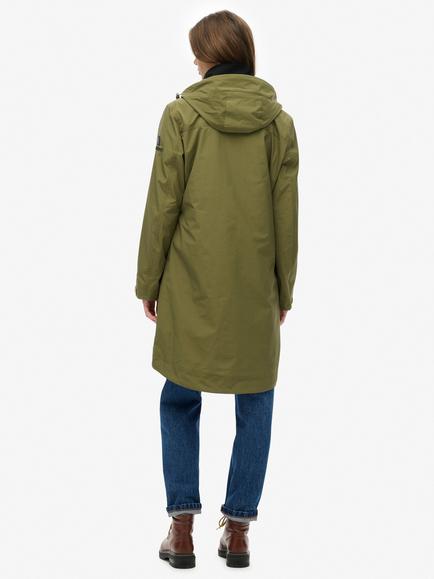 Superdry Hooded Longline Shell Parka, Khaki Green - view 2, Khaki Green