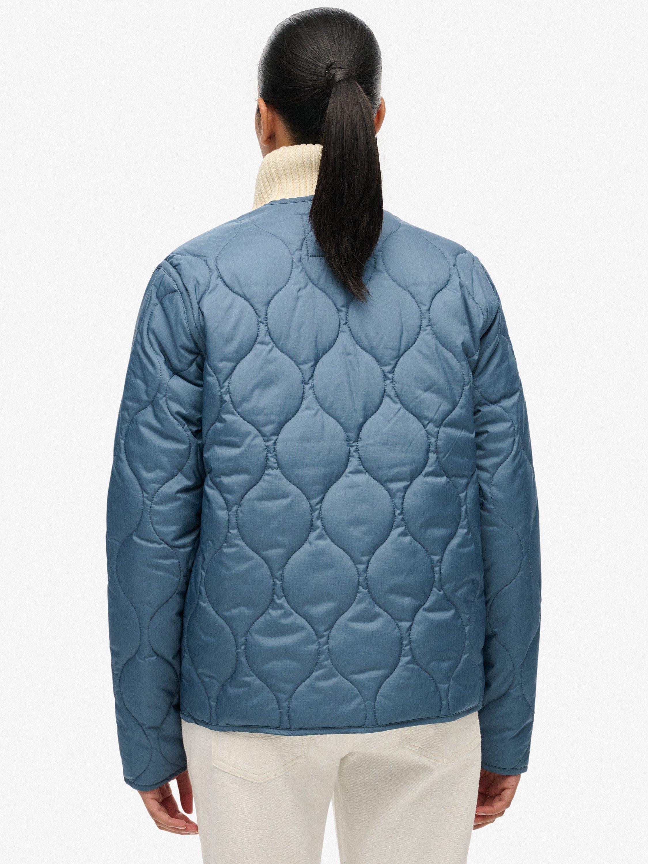 Product image 2 of 7, which shows Superdry Quilted Lite Liner Jacket, Dry Slate Blue, 8