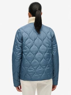 Superdry Quilted Lite Liner Jacket, Dry Slate Blue - view 2, Dry Slate Blue