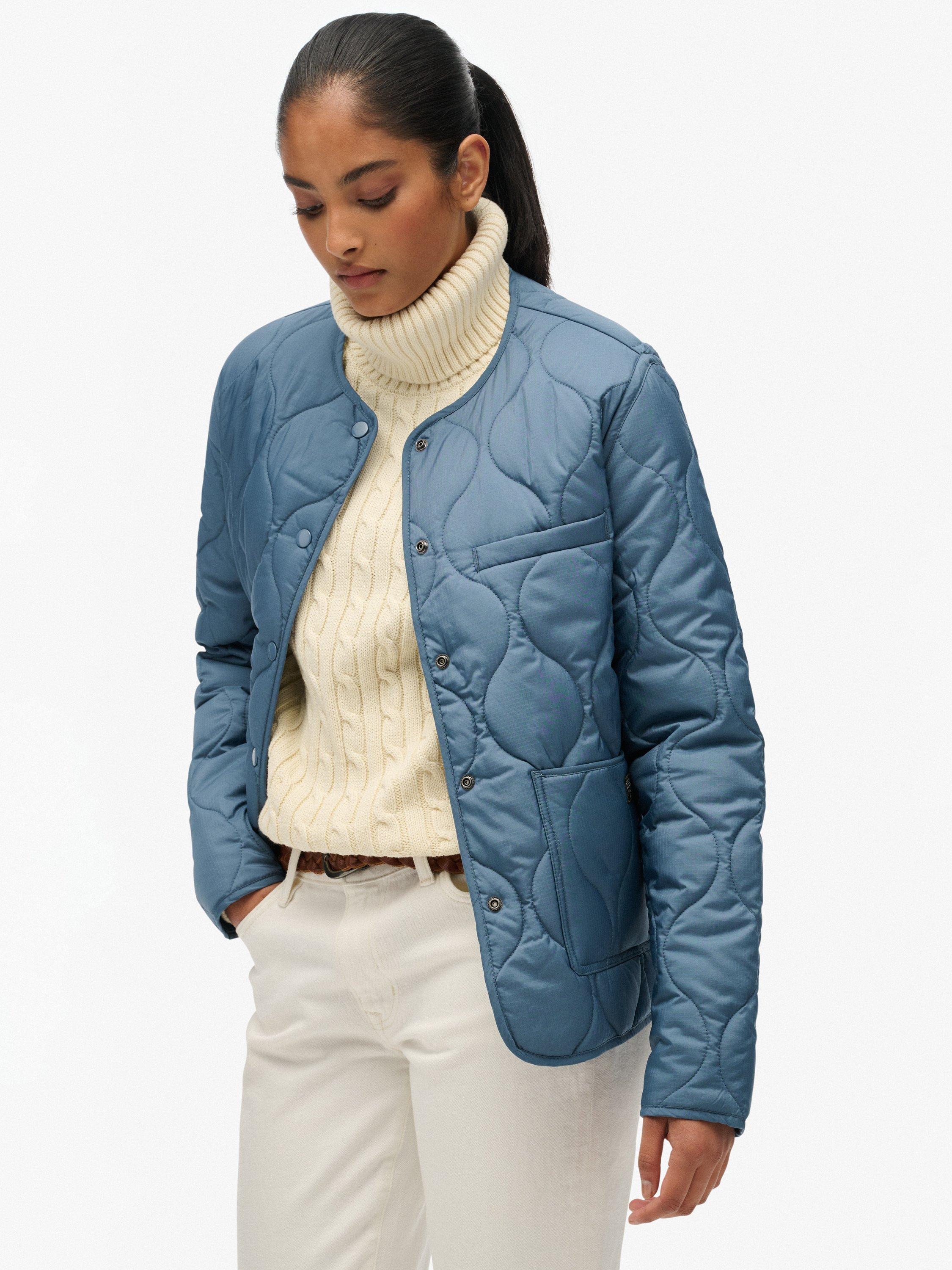 Product image 5 of 7, which shows Superdry Quilted Lite Liner Jacket, Dry Slate Blue, 8
