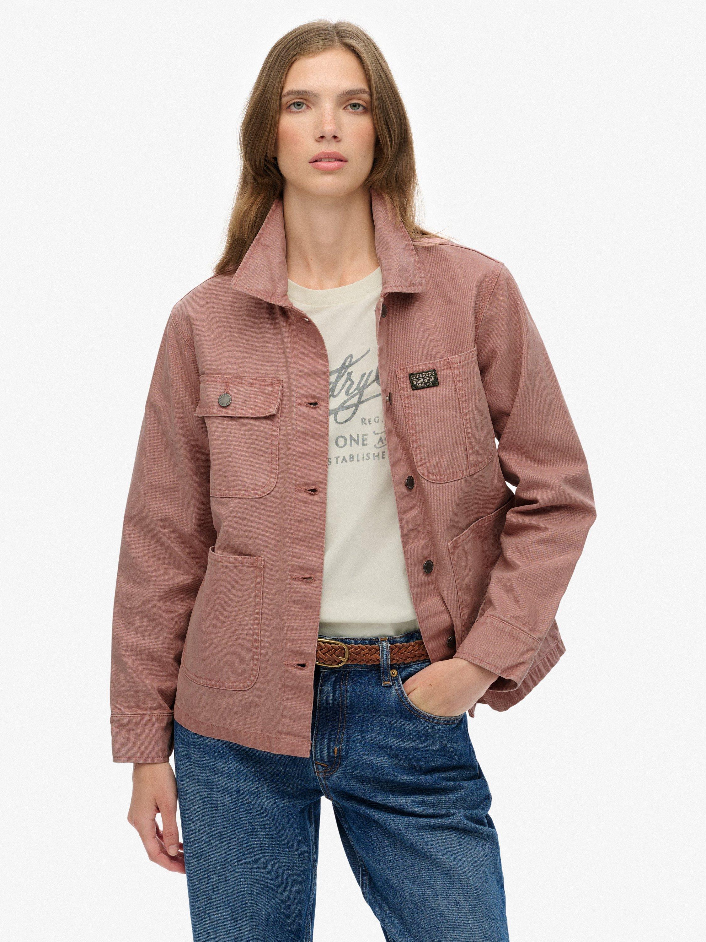 Product image 1 of 7, which shows Superdry Utility Chore Jacket, Ash Rose, 10
