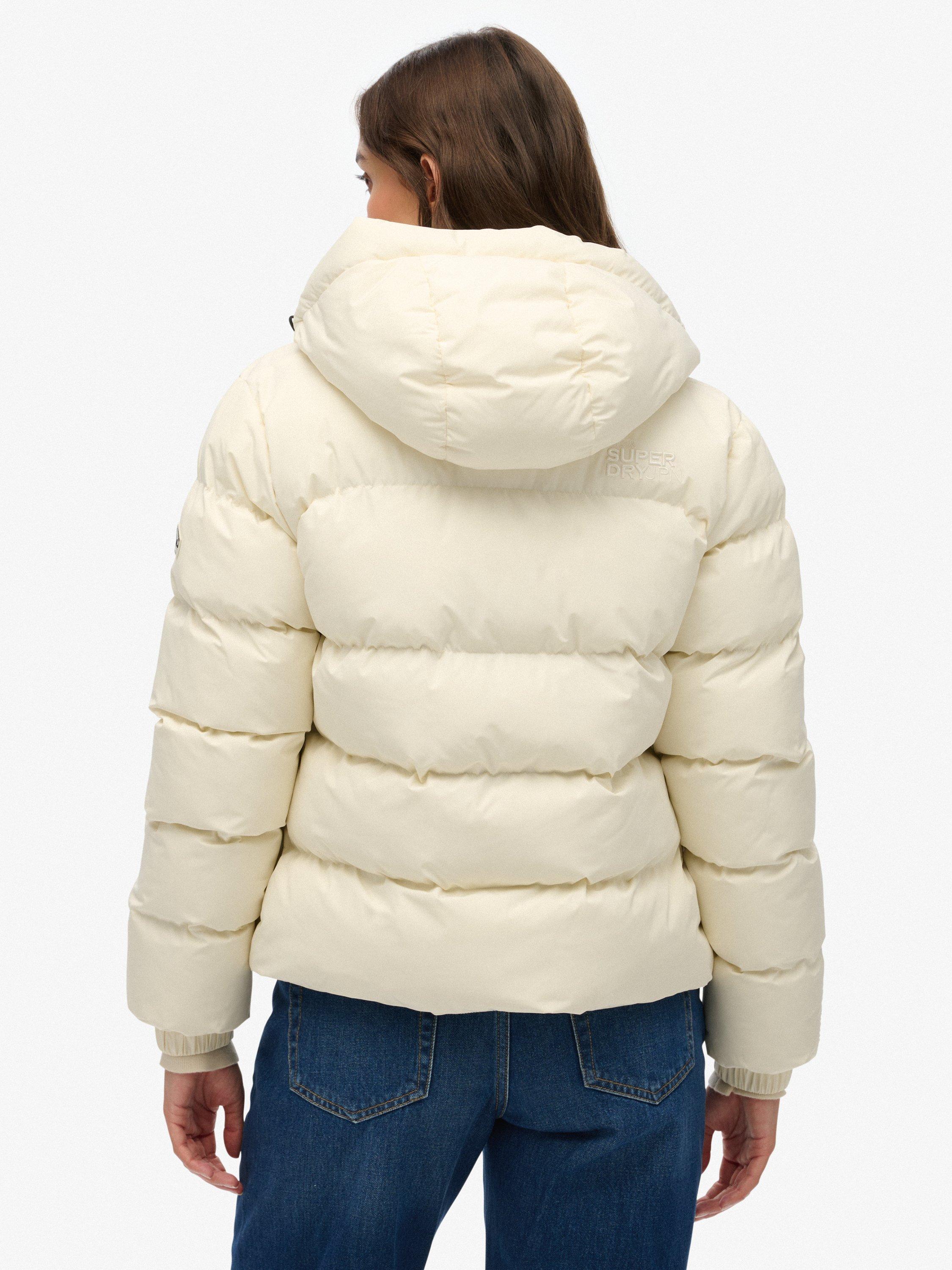 Product image 2 of 6, which shows Superdry Hooded Sports Puffer Jacket, Off White, 6
