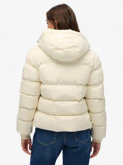 Superdry Hooded Sports Puffer Jacket - view 2, Off White
