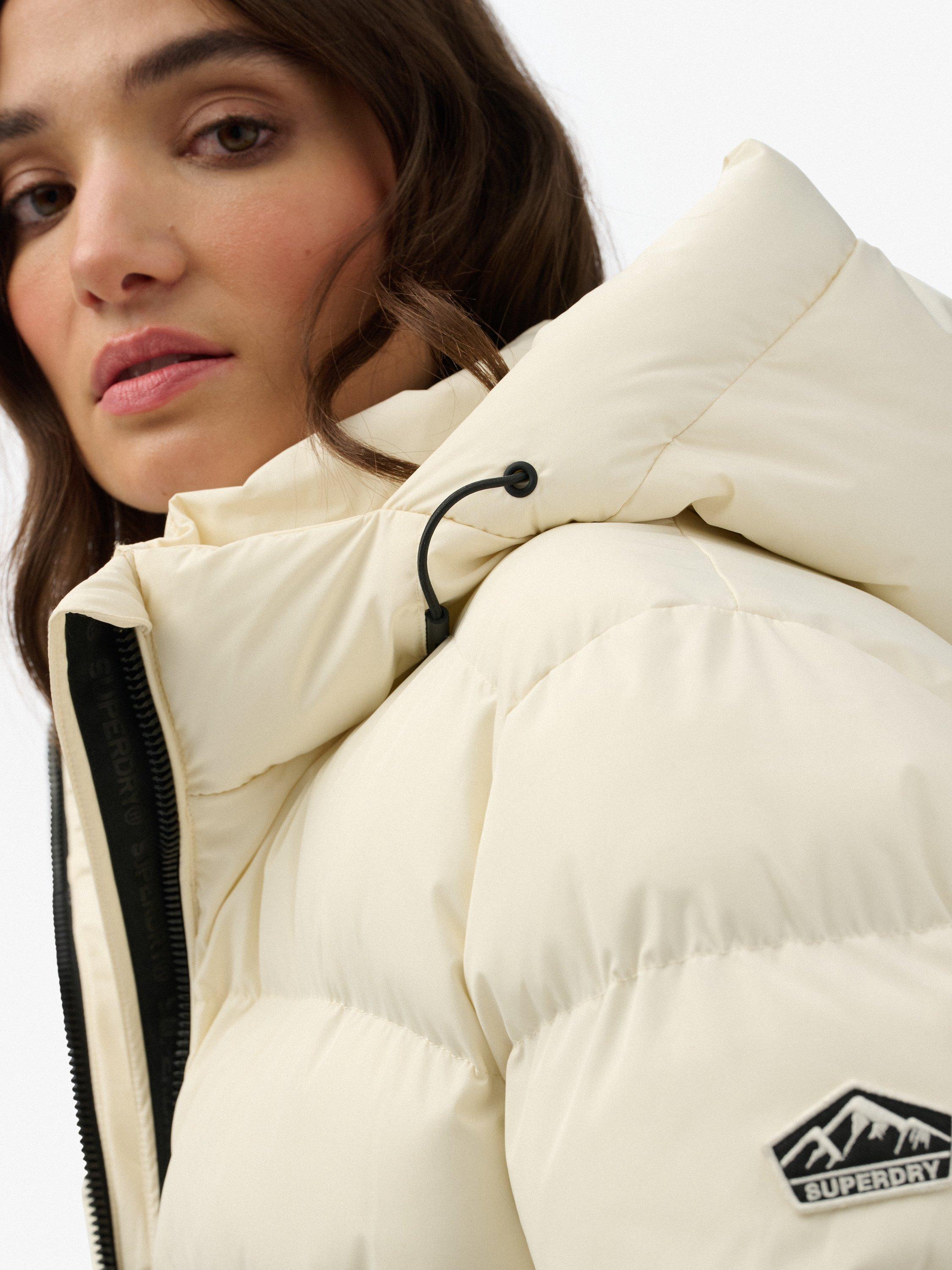 Product image 5 of 6, which shows Superdry Hooded Sports Puffer Jacket, Off White, 6