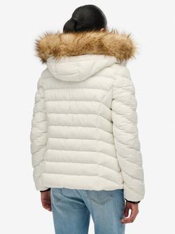Superdry Fuji Faux Fur Hood Padded Jacket, Bright White - view 2, Bright White