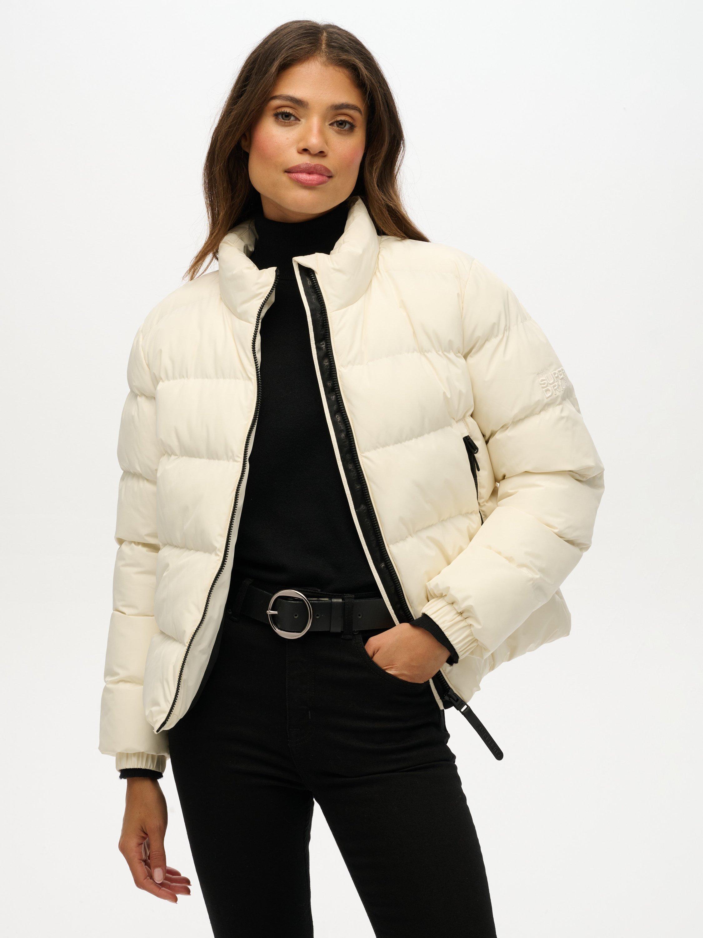 Product image 1 of 6, which shows Superdry Sports Puffer Jacket, Off White, 12