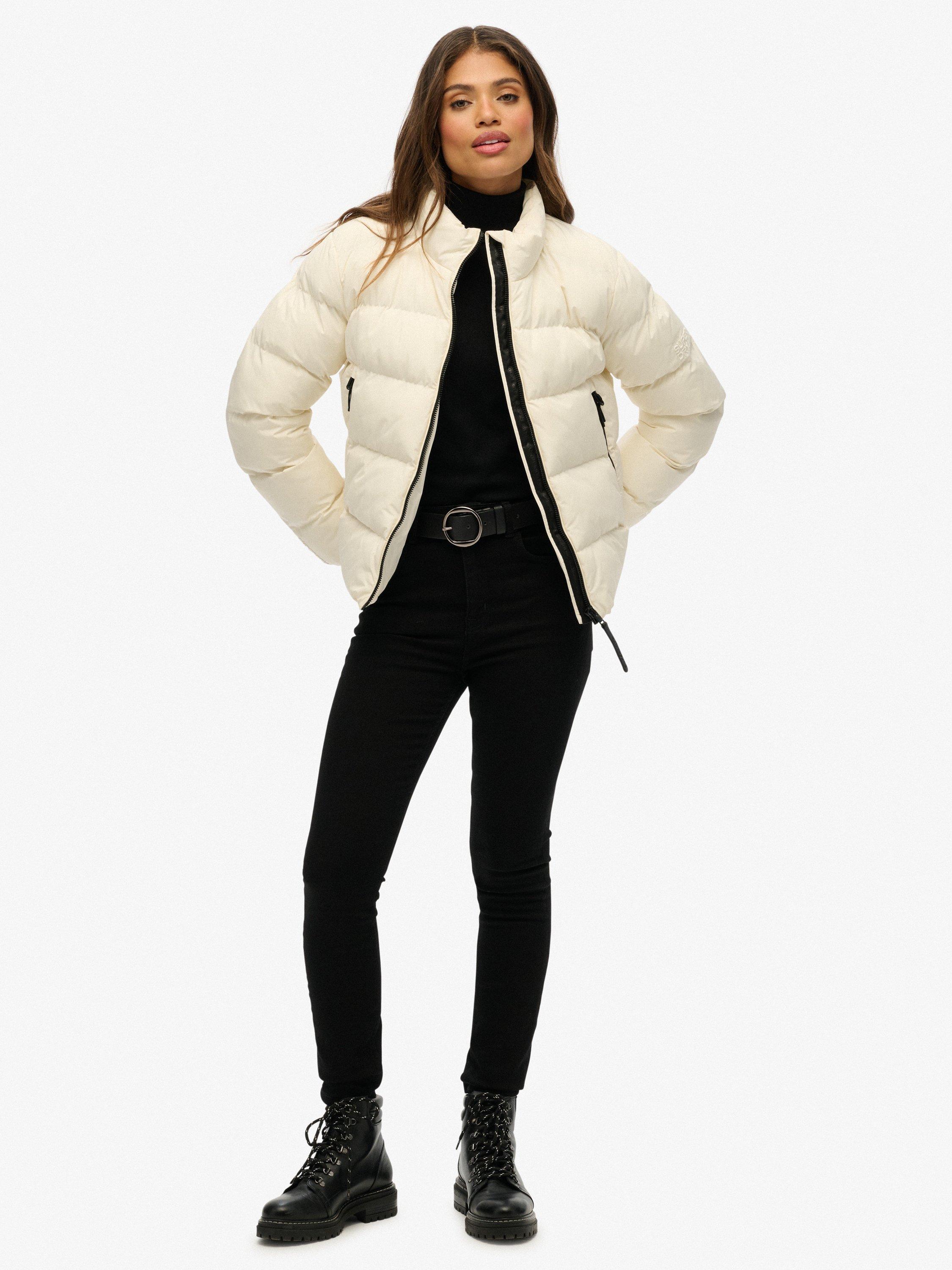 Product image 3 of 6, which shows Superdry Sports Puffer Jacket, Off White, 12