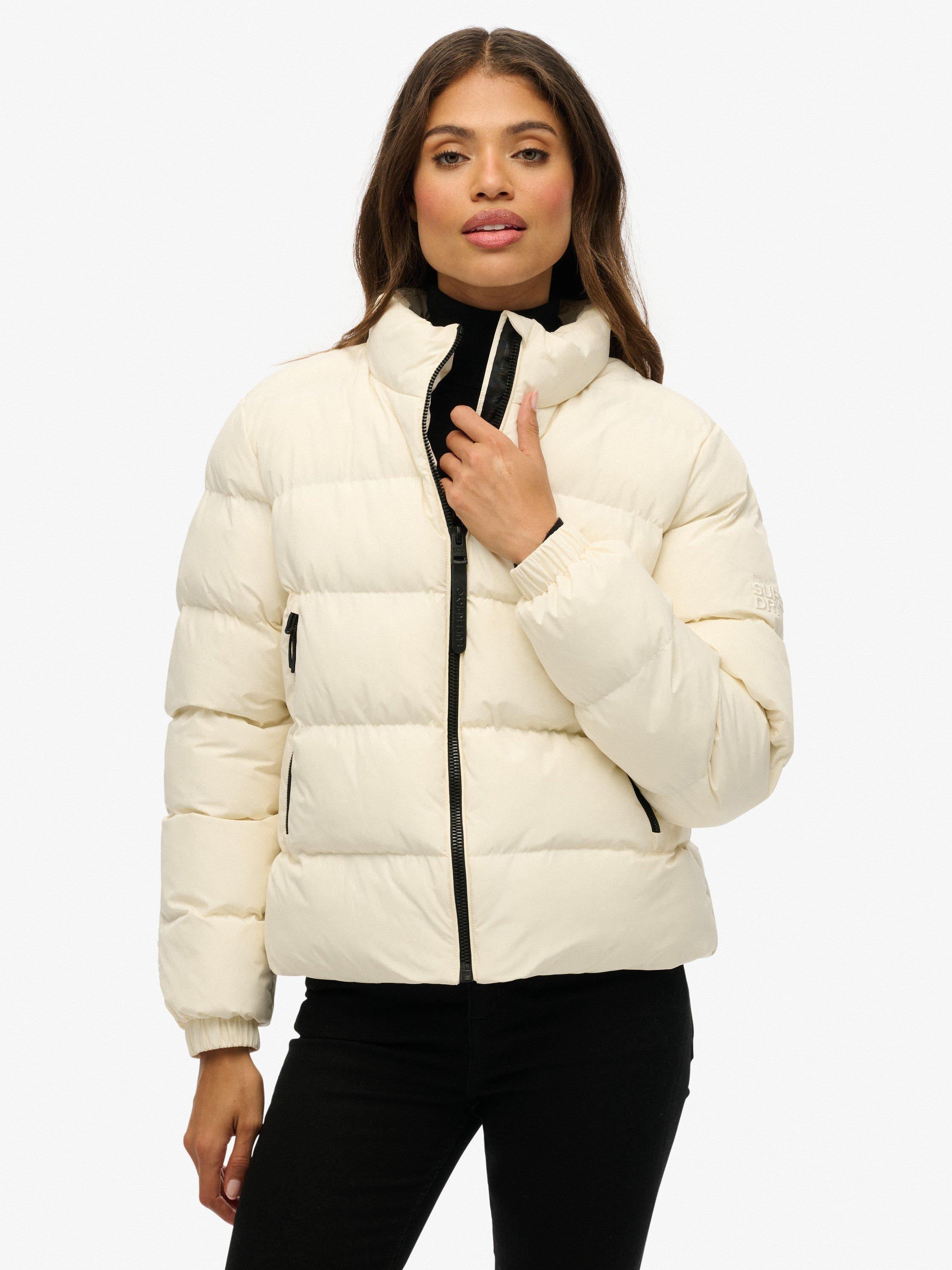 Product image 4 of 6, which shows Superdry Sports Puffer Jacket, Off White, 12