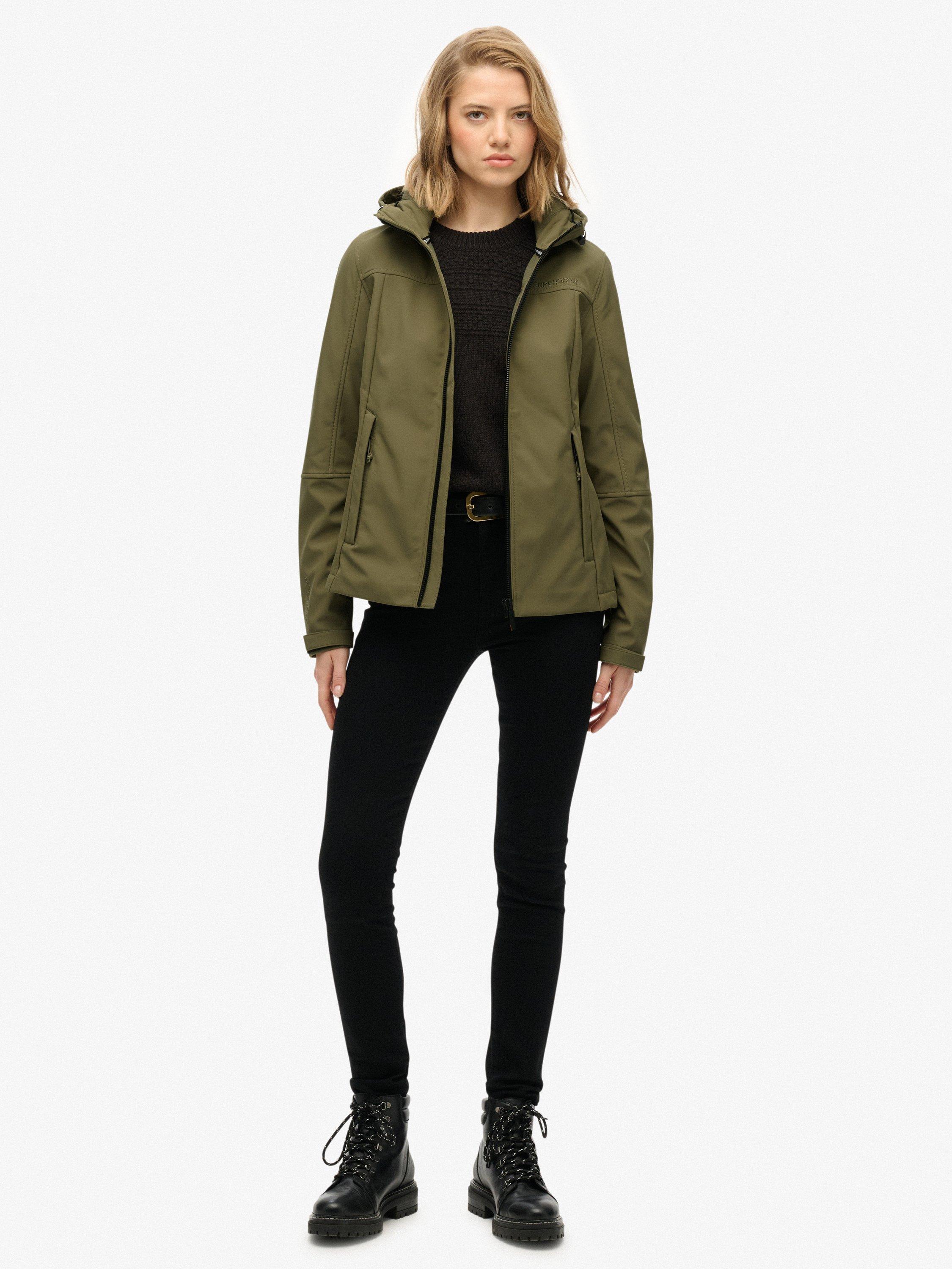 Product image 5 of 6, which shows Superdry Hooded Classic Trekker Jacket, Dusty Olive Green, 16