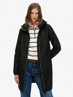 Superdry Longline Tri Windbreaker Jacket, Black