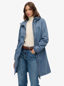 Superdry Longline Tri Windbreaker Jacket, Dry Slate Blue