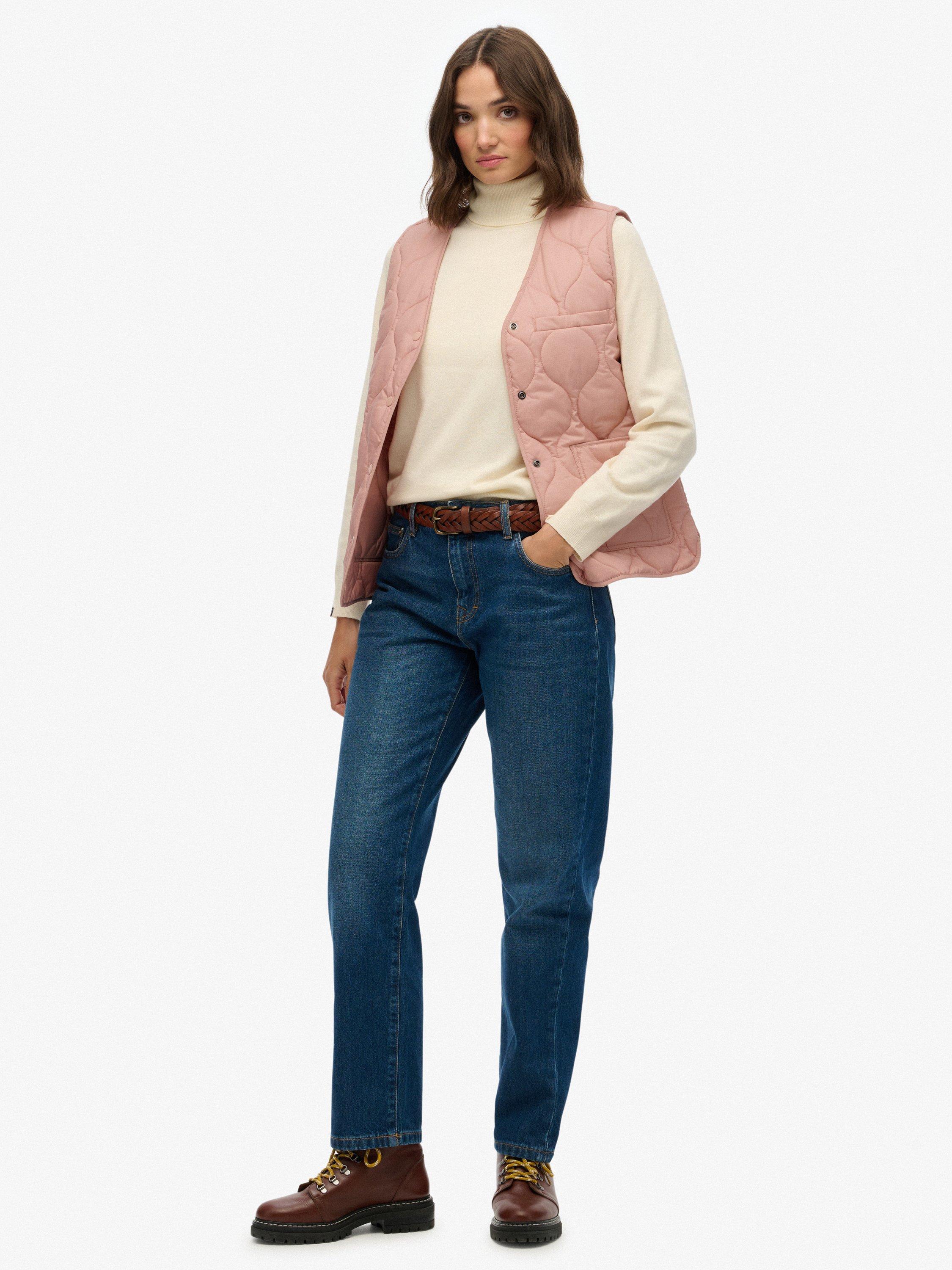 Product image 3 of 6, which shows Superdry Quilted Lite Liner Gilet, Vintage Blush, 6