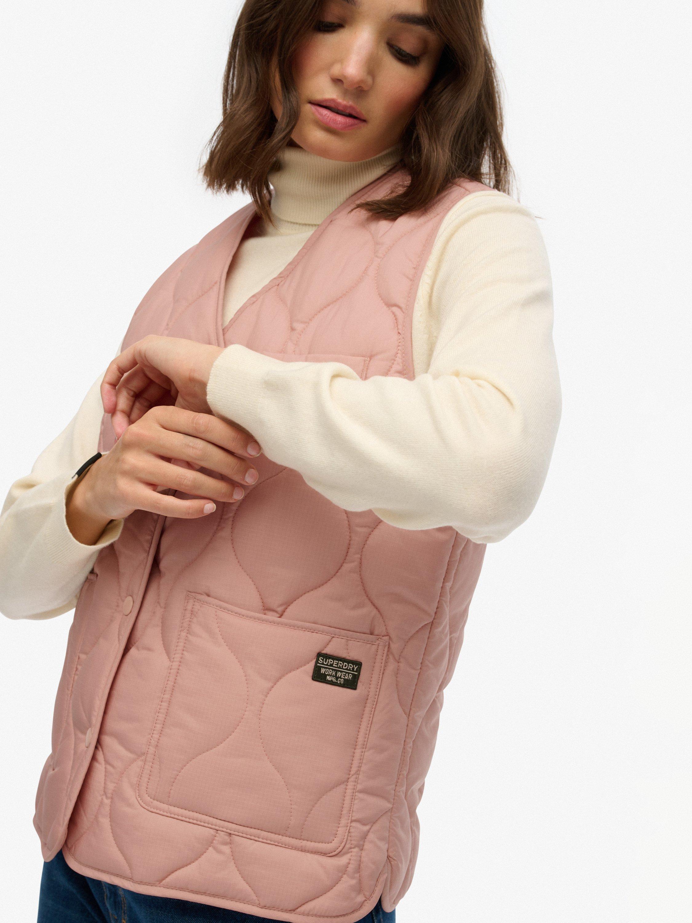 Product image 6 of 6, which shows Superdry Quilted Lite Liner Gilet, Vintage Blush, 6