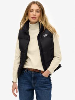 Superdry Tech Padded Gilet, Black/White