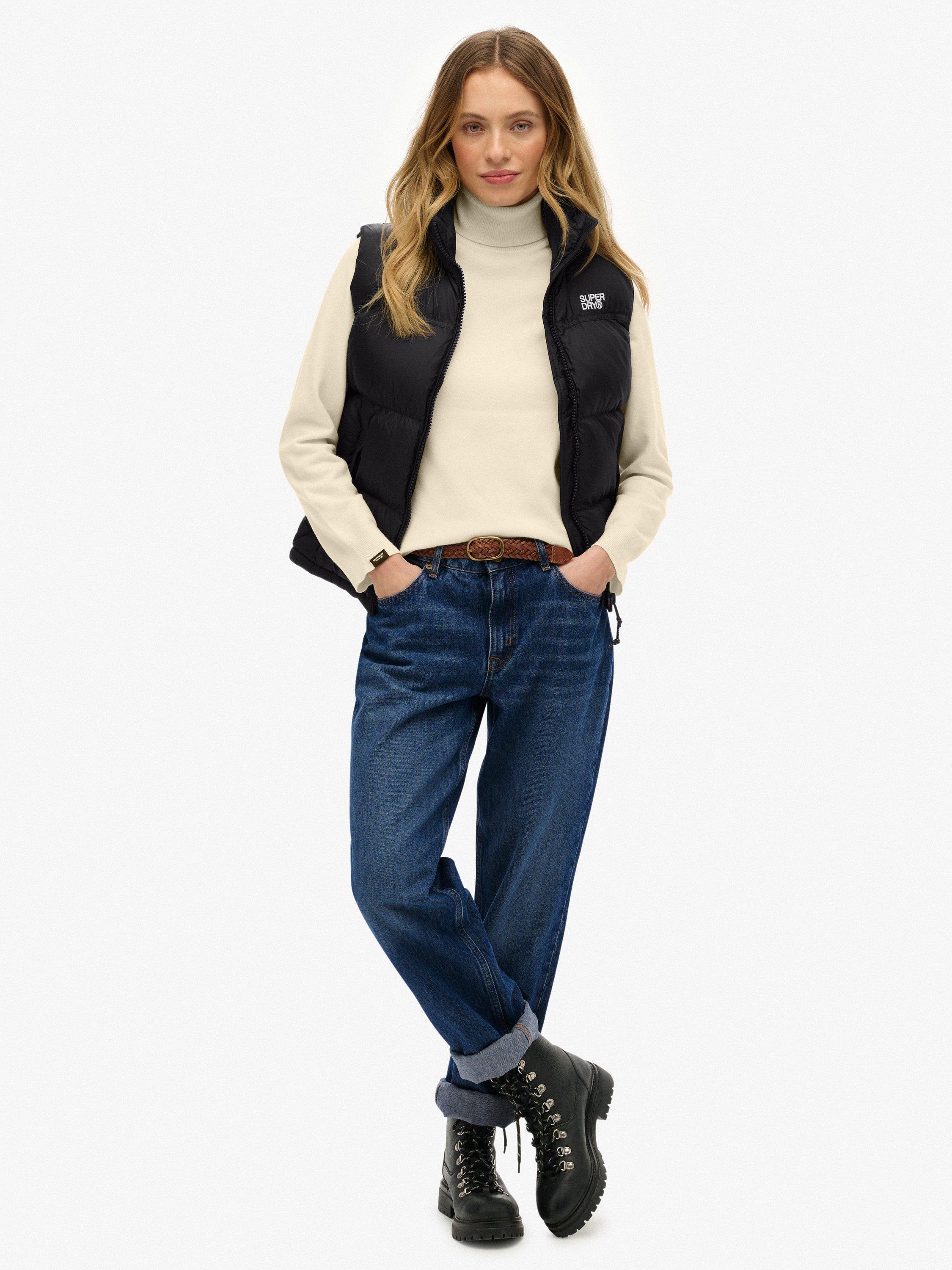 Product image 3 of 7, which shows Superdry Tech Padded Gilet, Black/White, 6