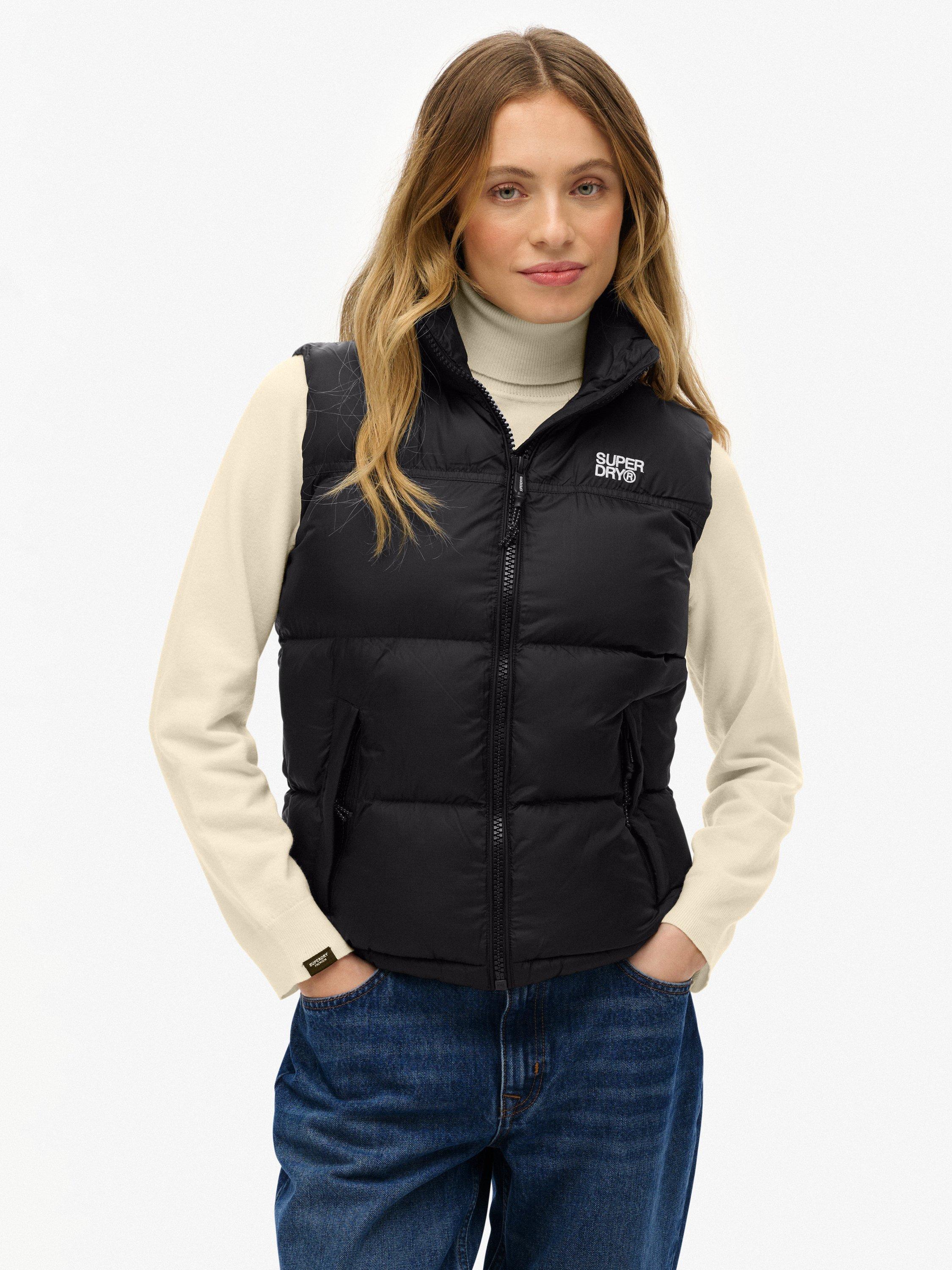Product image 4 of 7, which shows Superdry Tech Padded Gilet, Black/White, 6