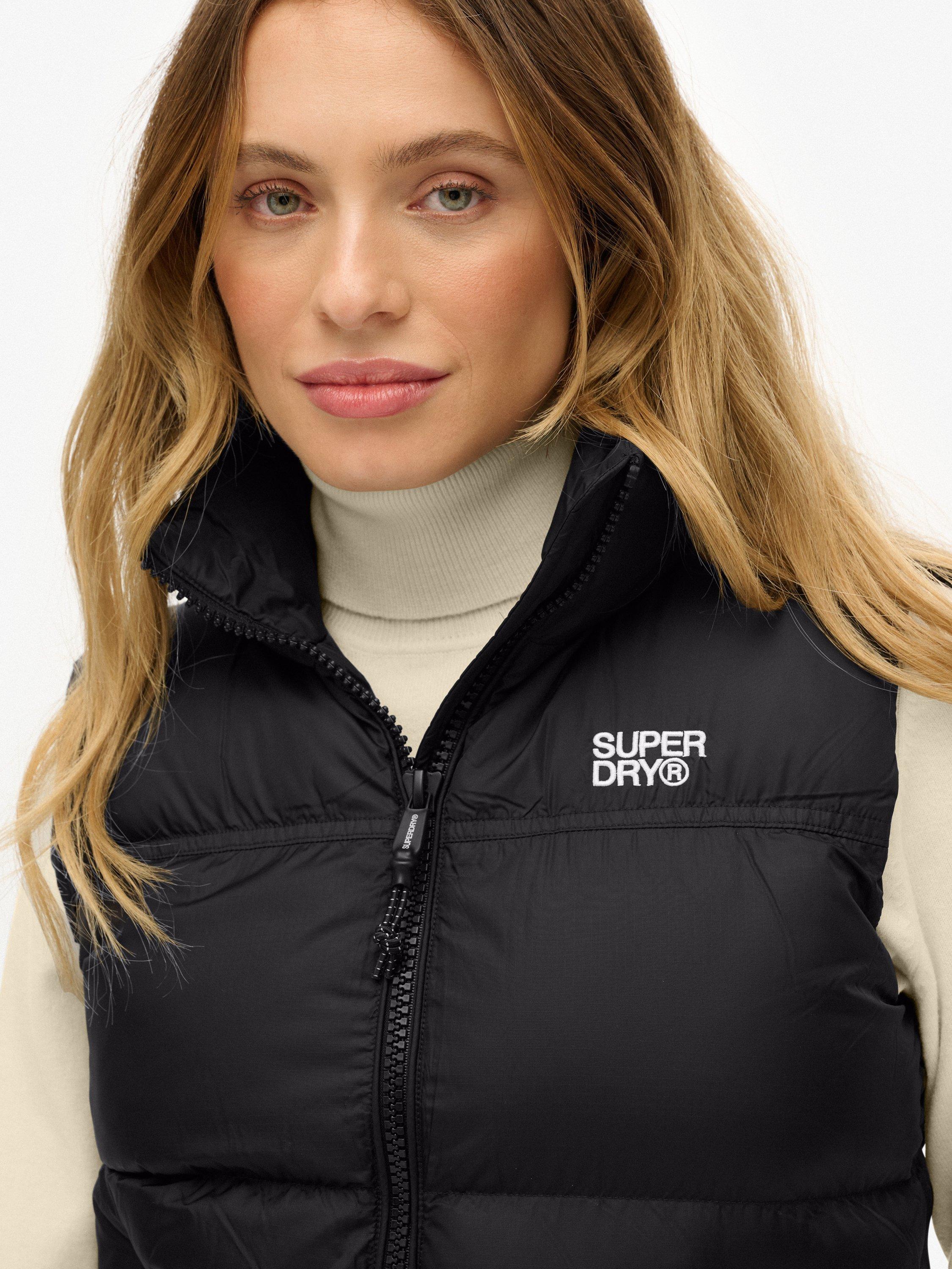 Product image 5 of 7, which shows Superdry Tech Padded Gilet, Black/White, 6