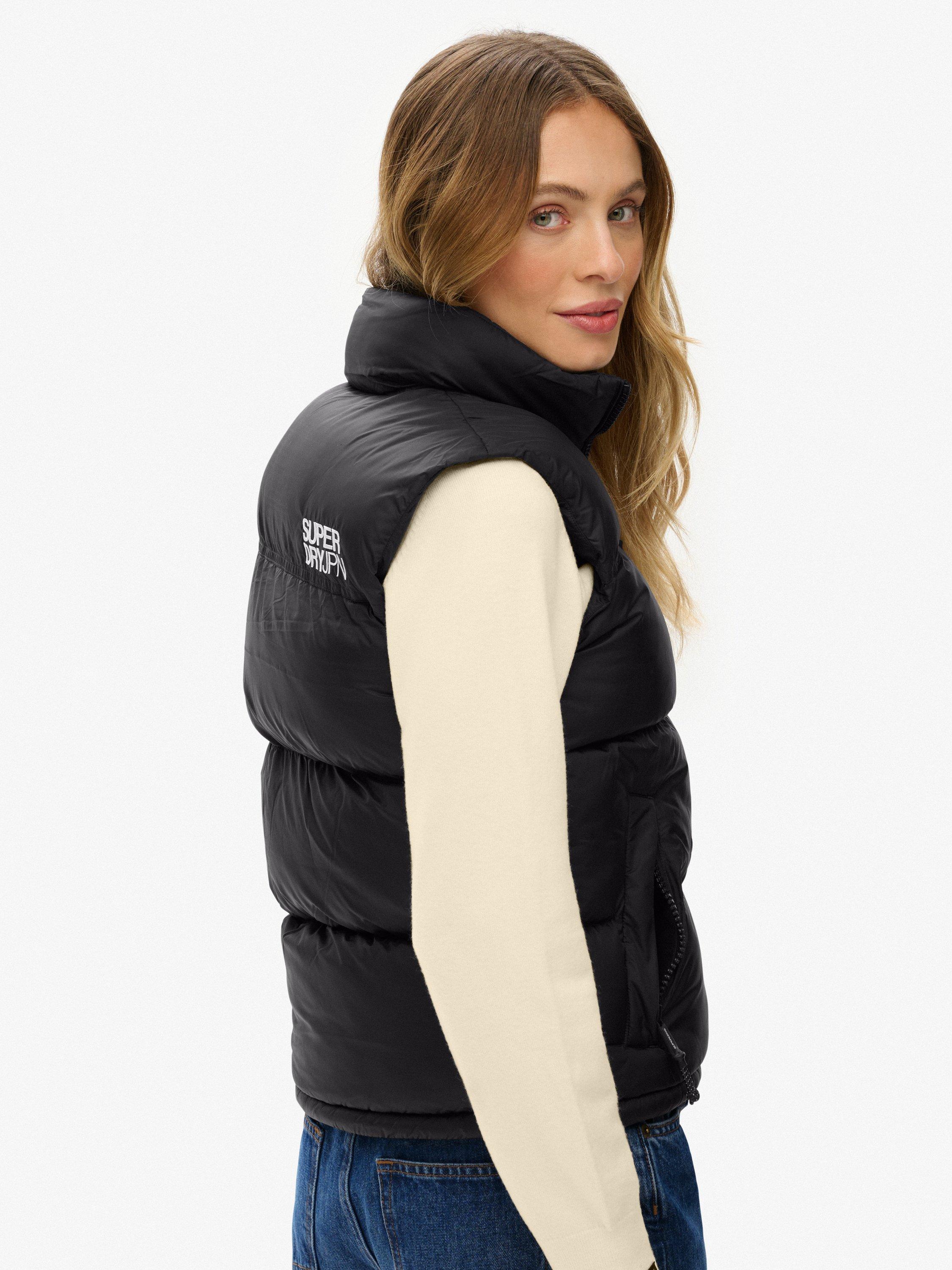 Product image 6 of 7, which shows Superdry Tech Padded Gilet, Black/White, 6
