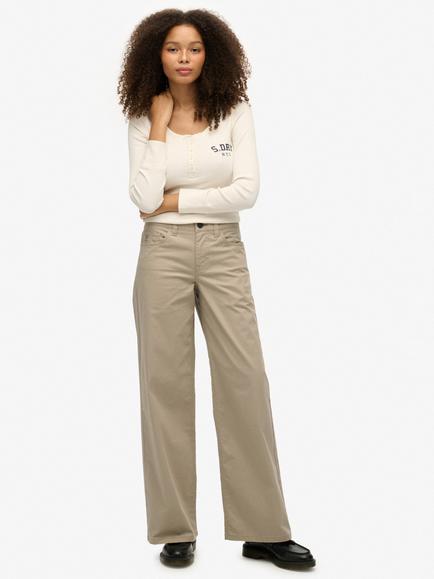 Superdry Mid Rise Baggy Chinos, Cobblestone Grey