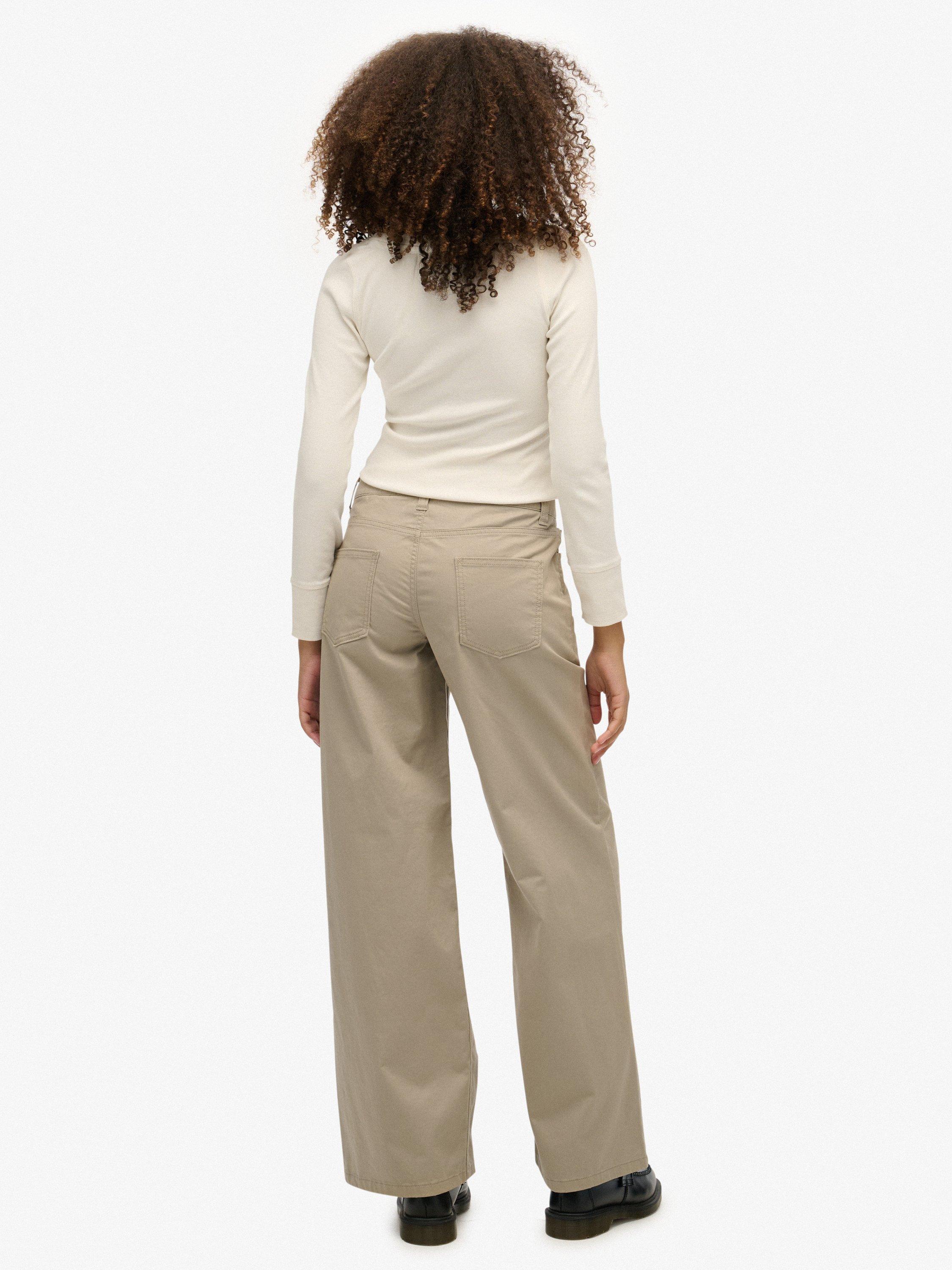 Product image 2 of 6, which shows Superdry Mid Rise Baggy Chinos, Cobblestone Grey, W34/L30