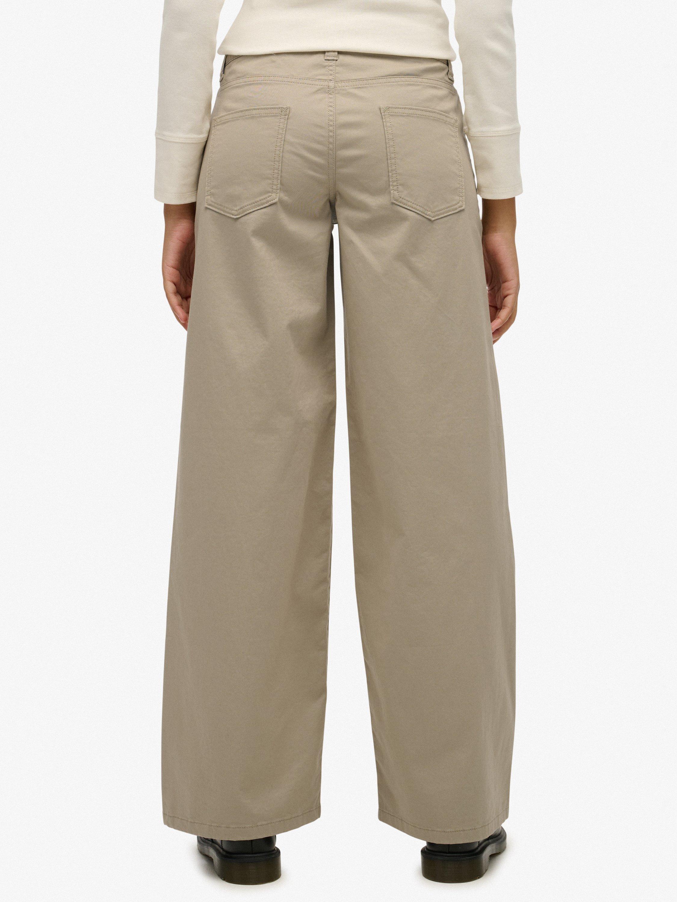 Product image 4 of 6, which shows Superdry Mid Rise Baggy Chinos, Cobblestone Grey, W34/L30