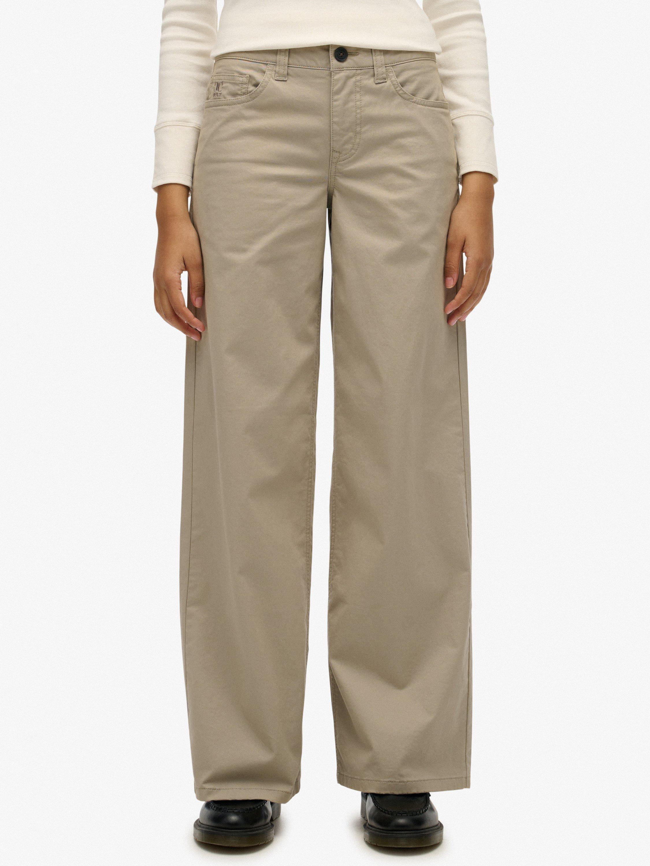 Product image 5 of 6, which shows Superdry Mid Rise Baggy Chinos, Cobblestone Grey, W34/L30