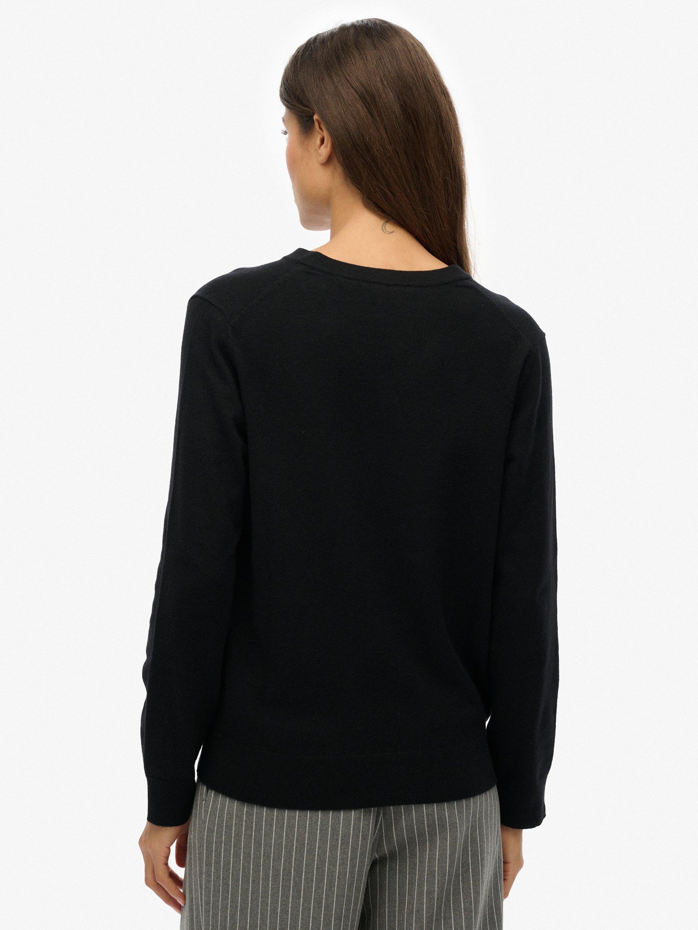 Product image 2 of 5, which shows Superdry Classic V-Neck Jumper, Black, 6