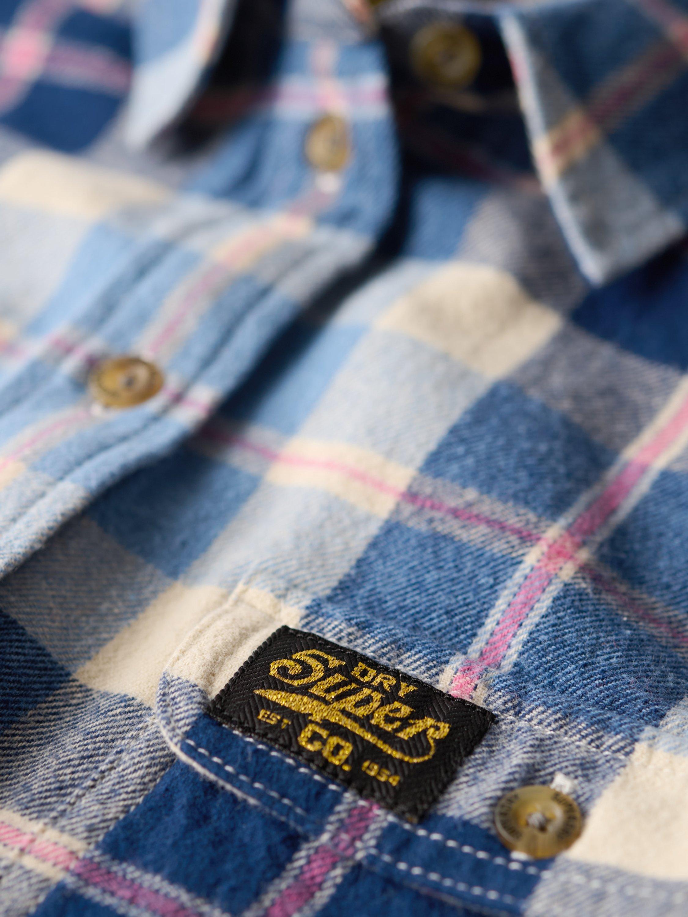 Product image 5 of 5, which shows Superdry Lumberjack Check Flannel Shirt, Classic Blue Check, 8