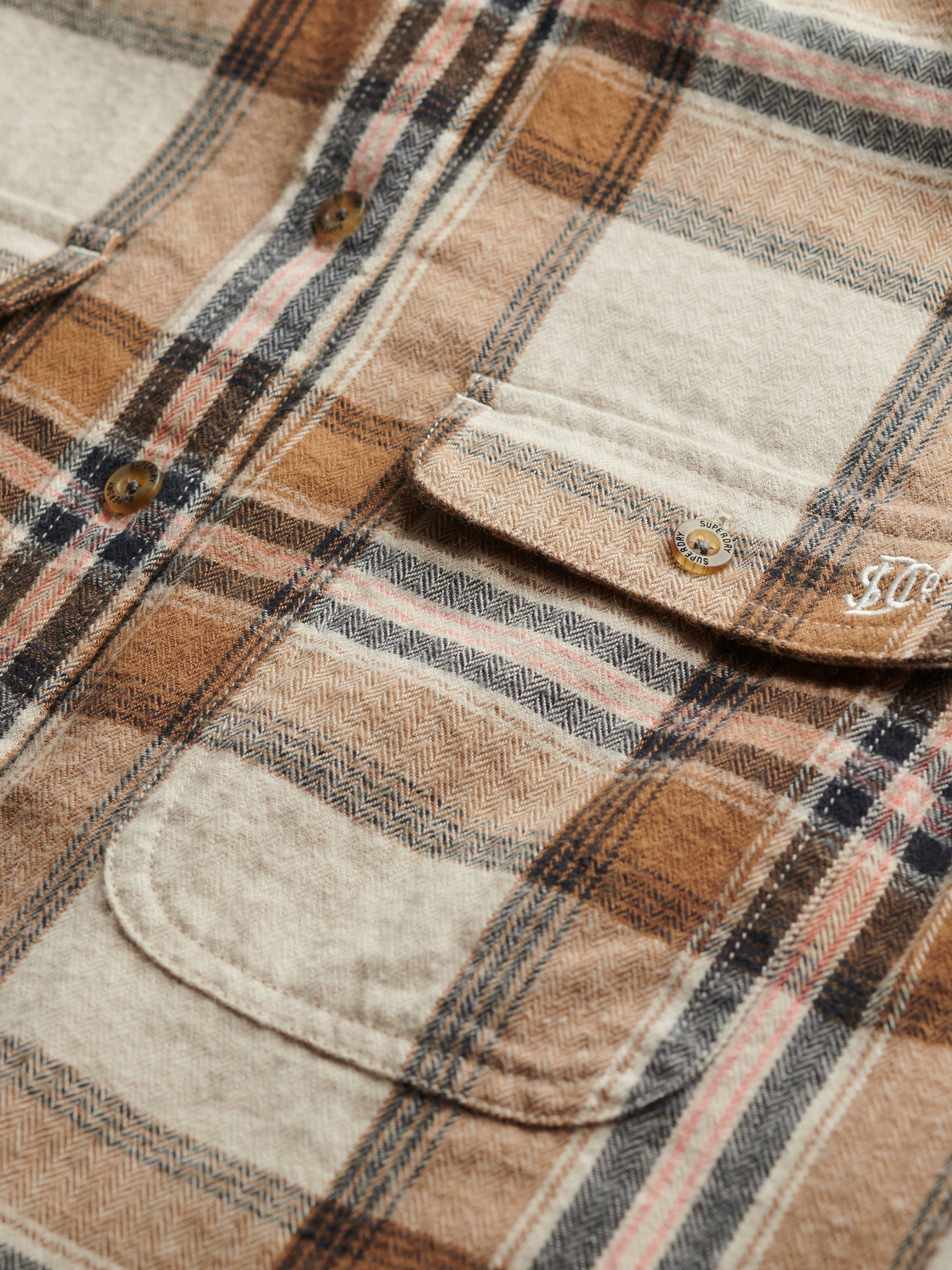 Product image 6 of 6, which shows Superdry Lumberjack Check Flannel Shirt, Beige/Cream, 12