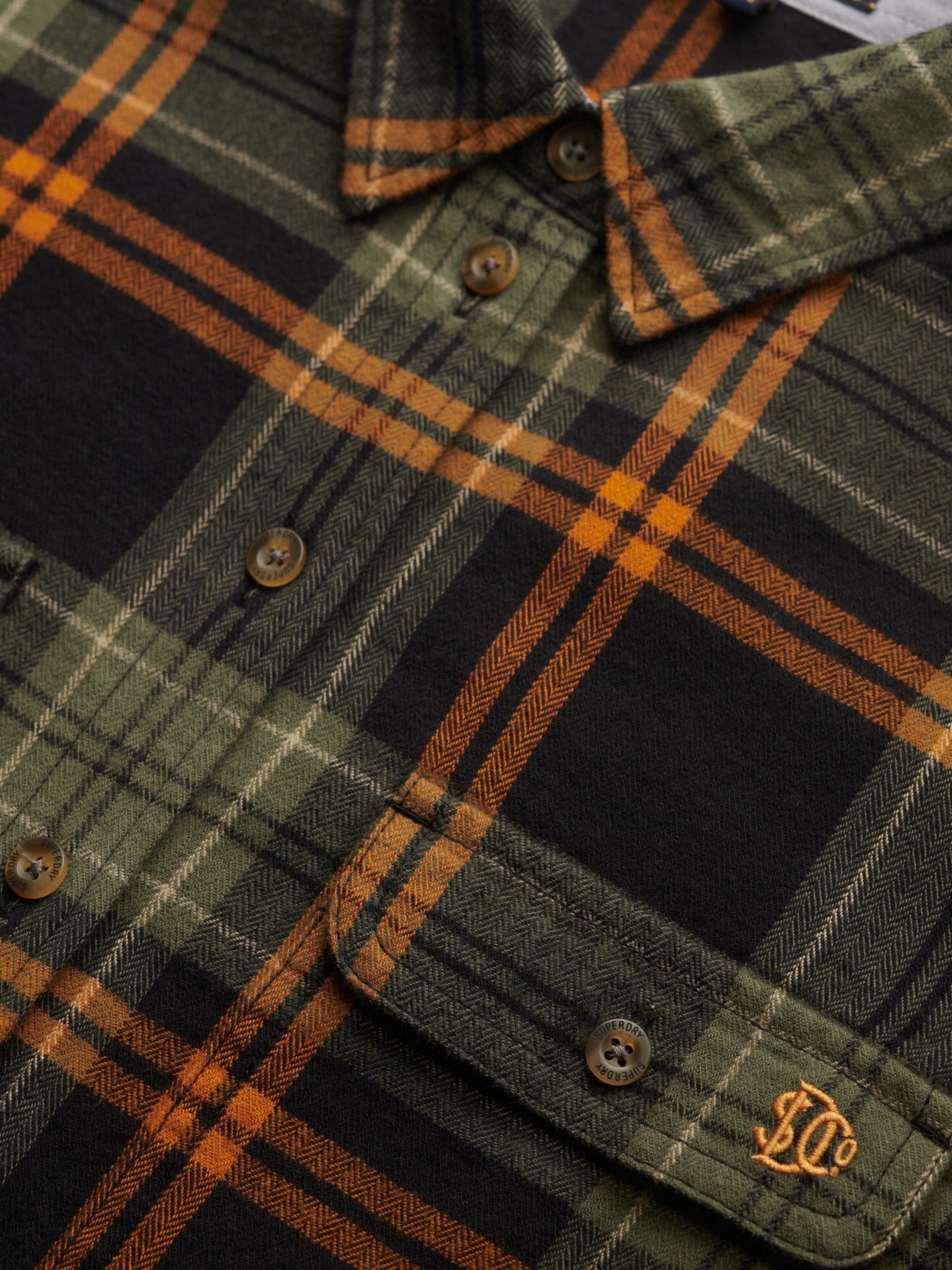 Product image 6 of 6, which shows Superdry Lumberjack Check Flannel Shirt, Black/Green, 6