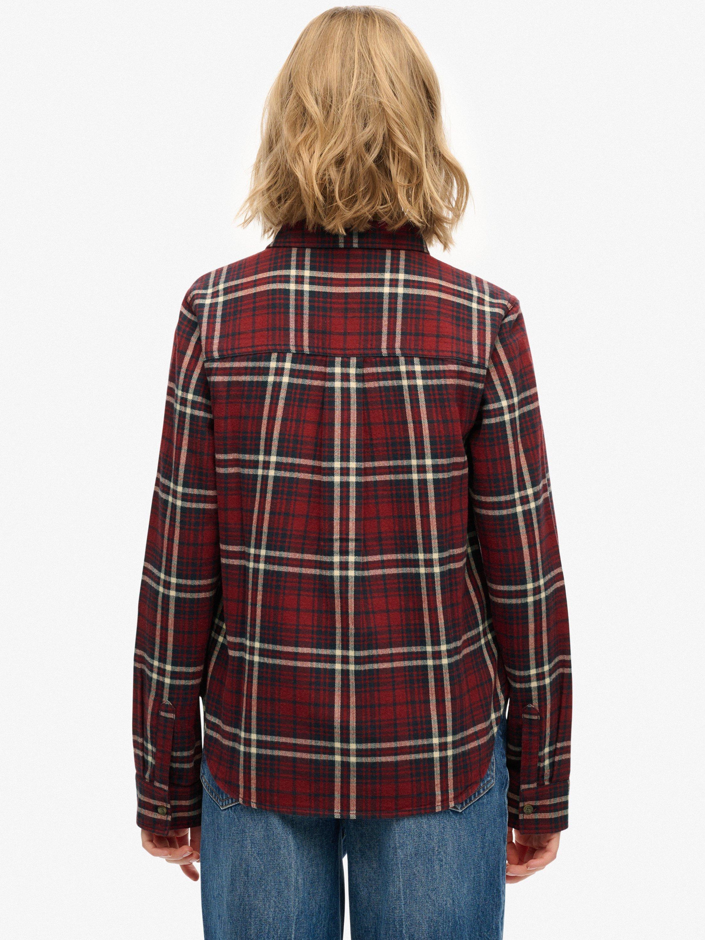 Product image 2 of 6, which shows Superdry Lumberjack Check Flannel Shirt, Frontier Red, 6