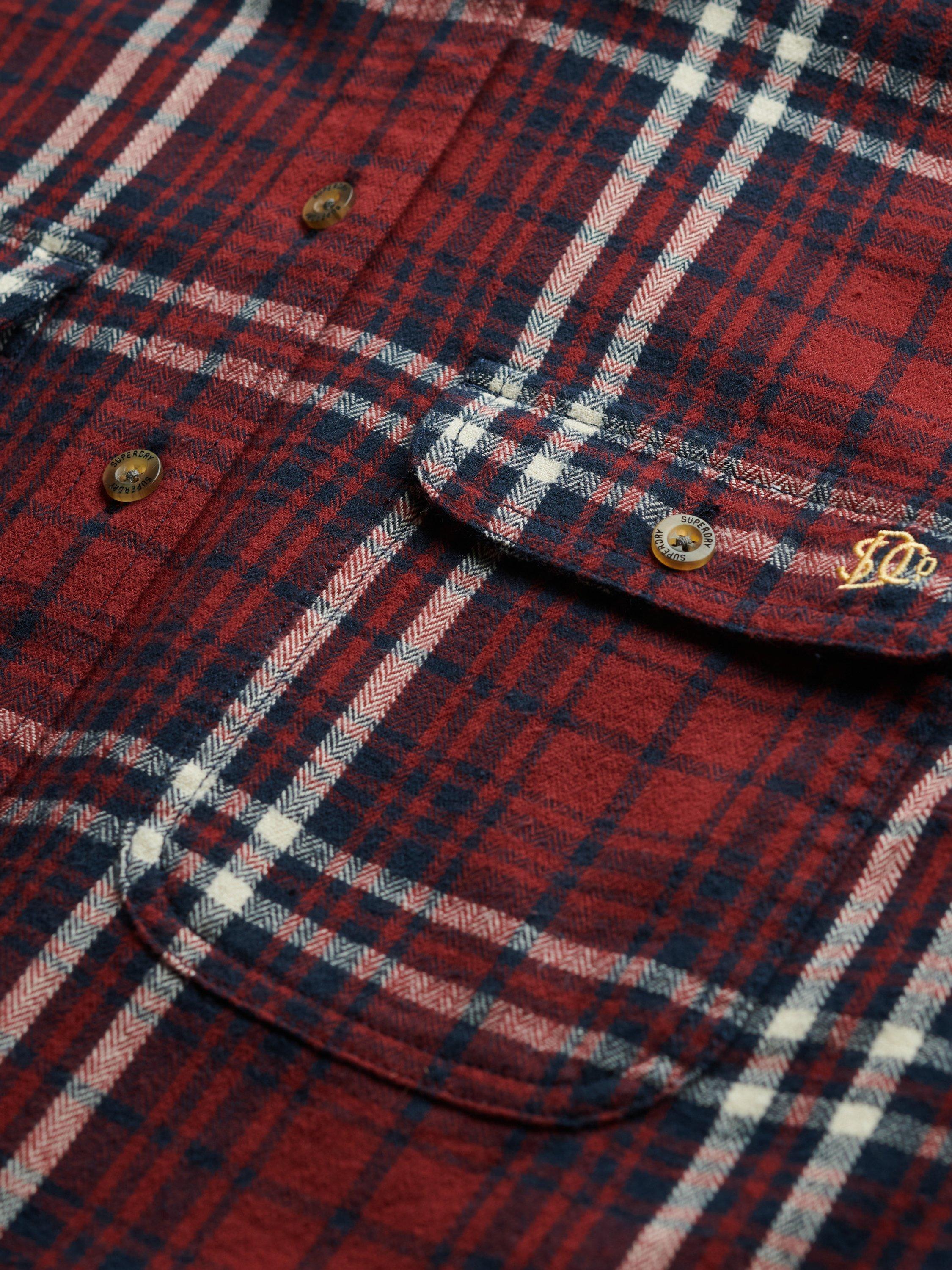 Product image 6 of 6, which shows Superdry Lumberjack Check Flannel Shirt, Frontier Red, 6