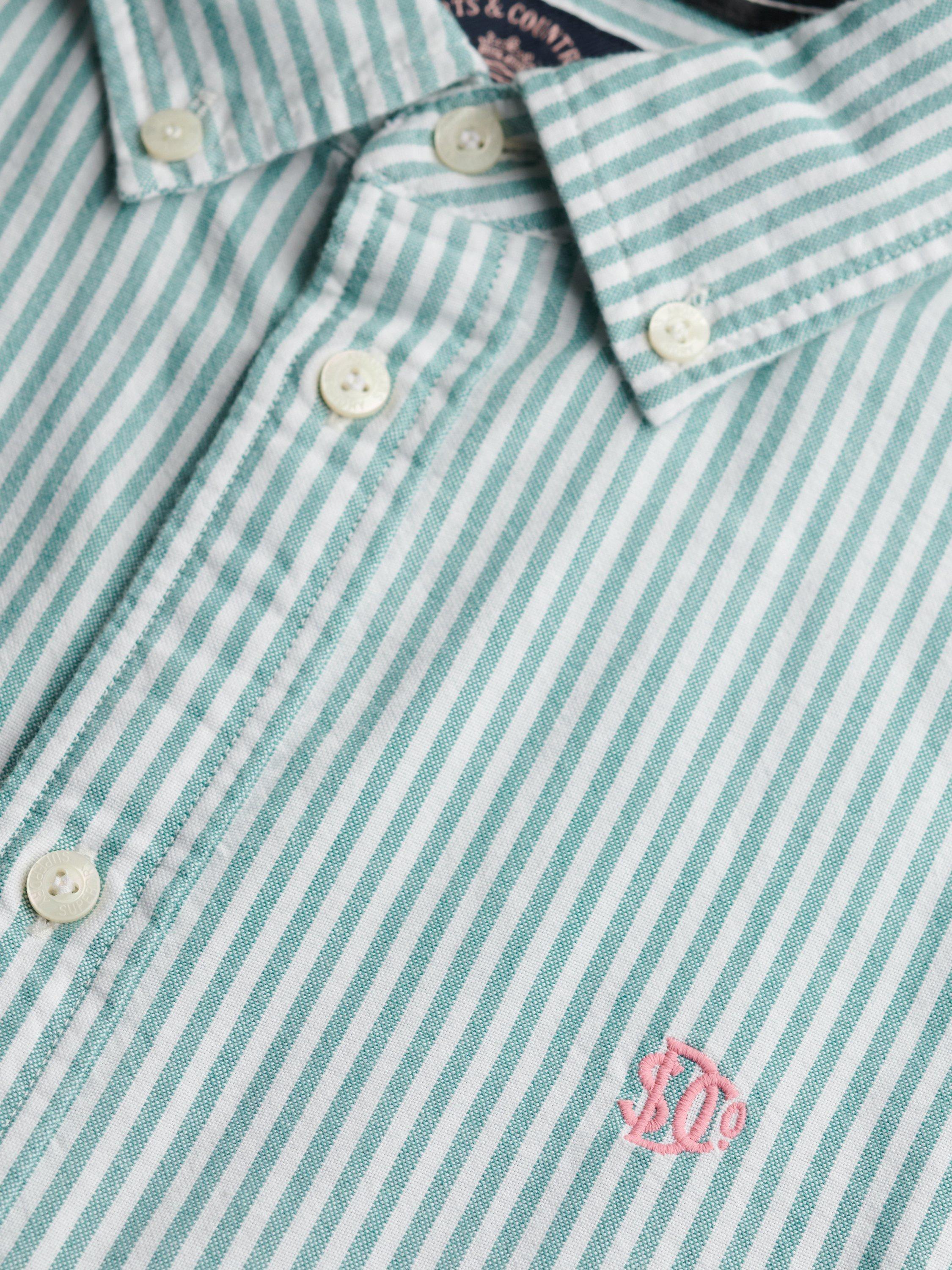 Product image 6 of 6, which shows Superdry Slim Oxford Button Down Long Sleeve Shirt, Peppermint, 6