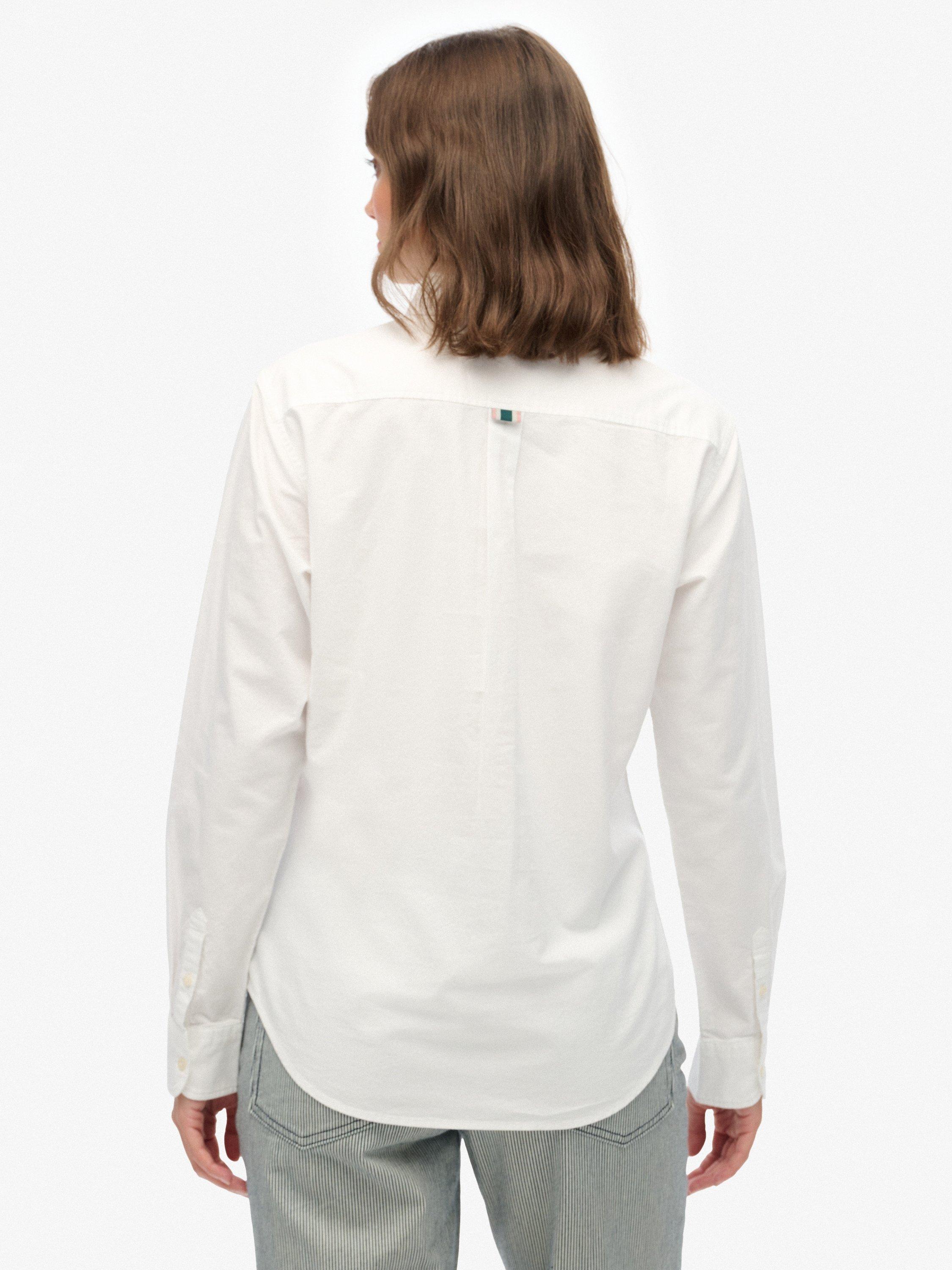 Product image 2 of 5, which shows Superdry Slim Oxford Button Down Long Sleeve Shirt, White, 8