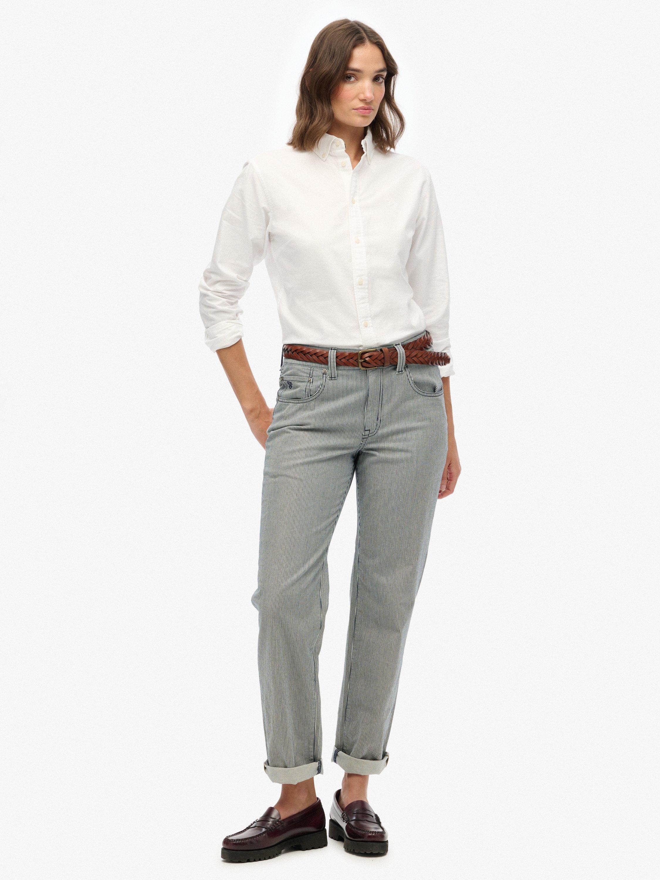Product image 3 of 5, which shows Superdry Slim Oxford Button Down Long Sleeve Shirt, White, 8