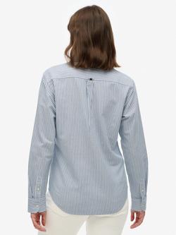 Superdry Slim Oxford Button Down Long Sleeve Shirt, Blue/White - view 2, Blue/White