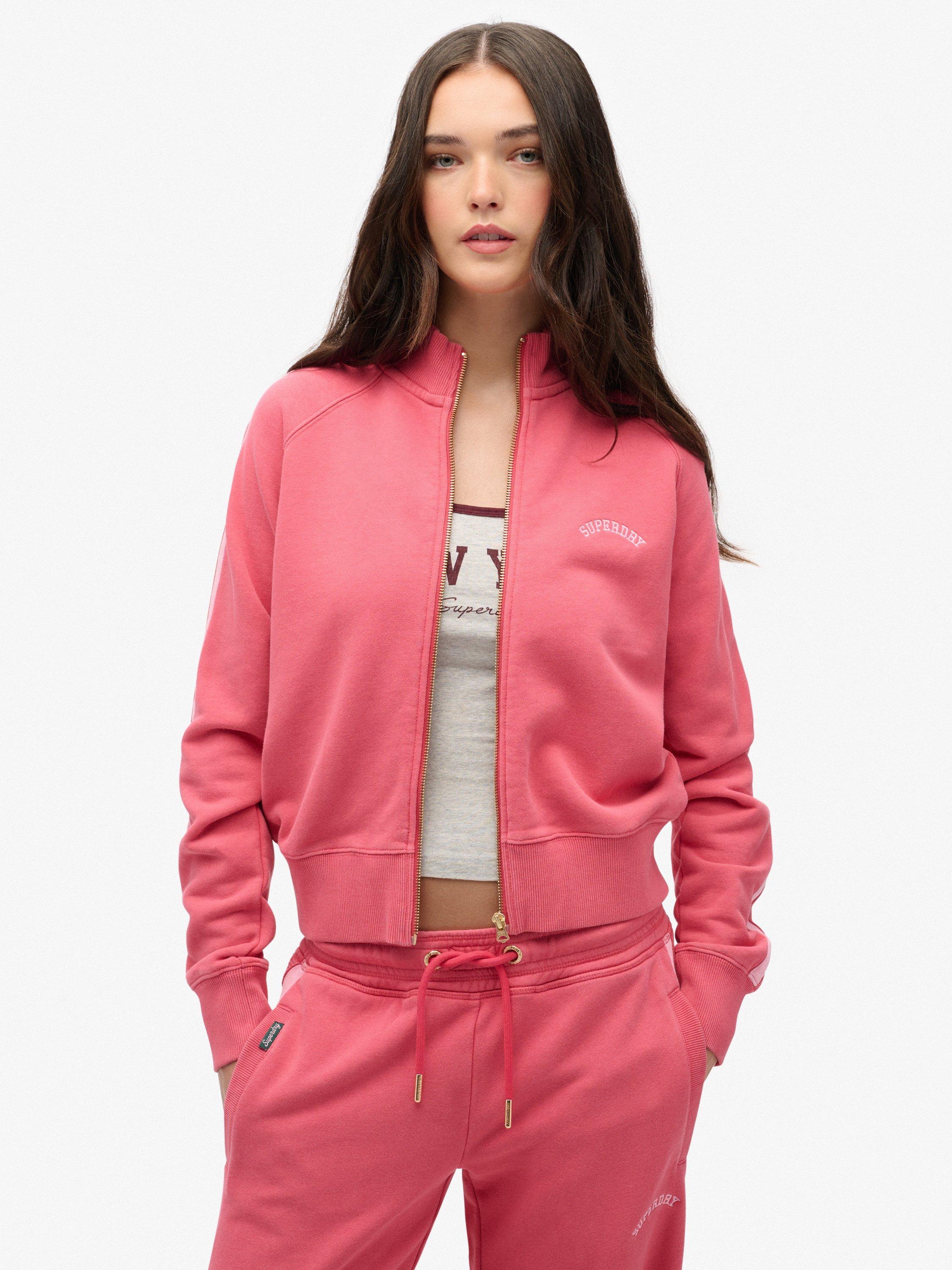 Product image 1 of 6, which shows Superdry Essential Logo Track Top, Holly Berry Red, 6