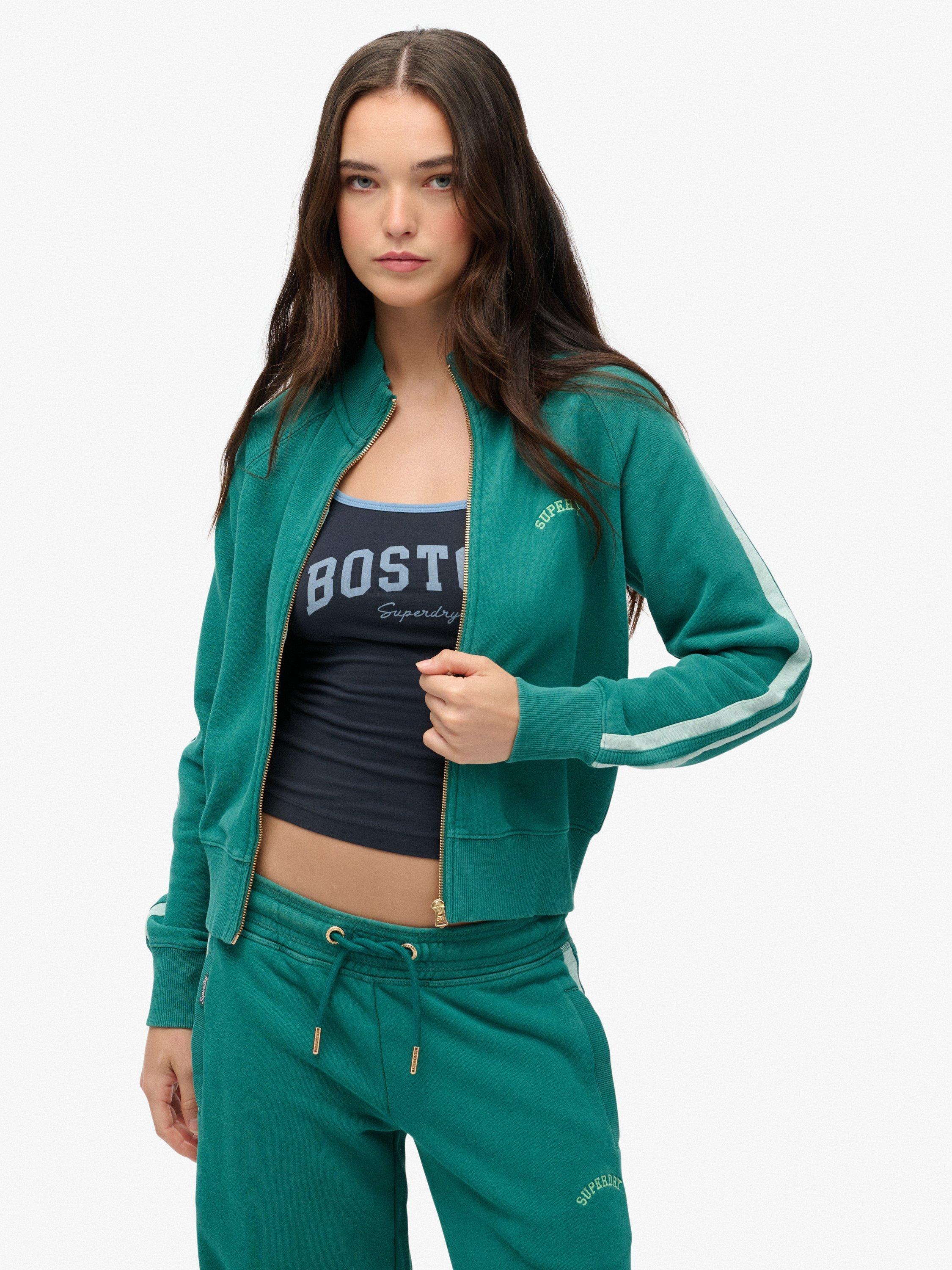 Product image 1 of 6, which shows Superdry Essential Logo Track Top, Alpine Green, 6
